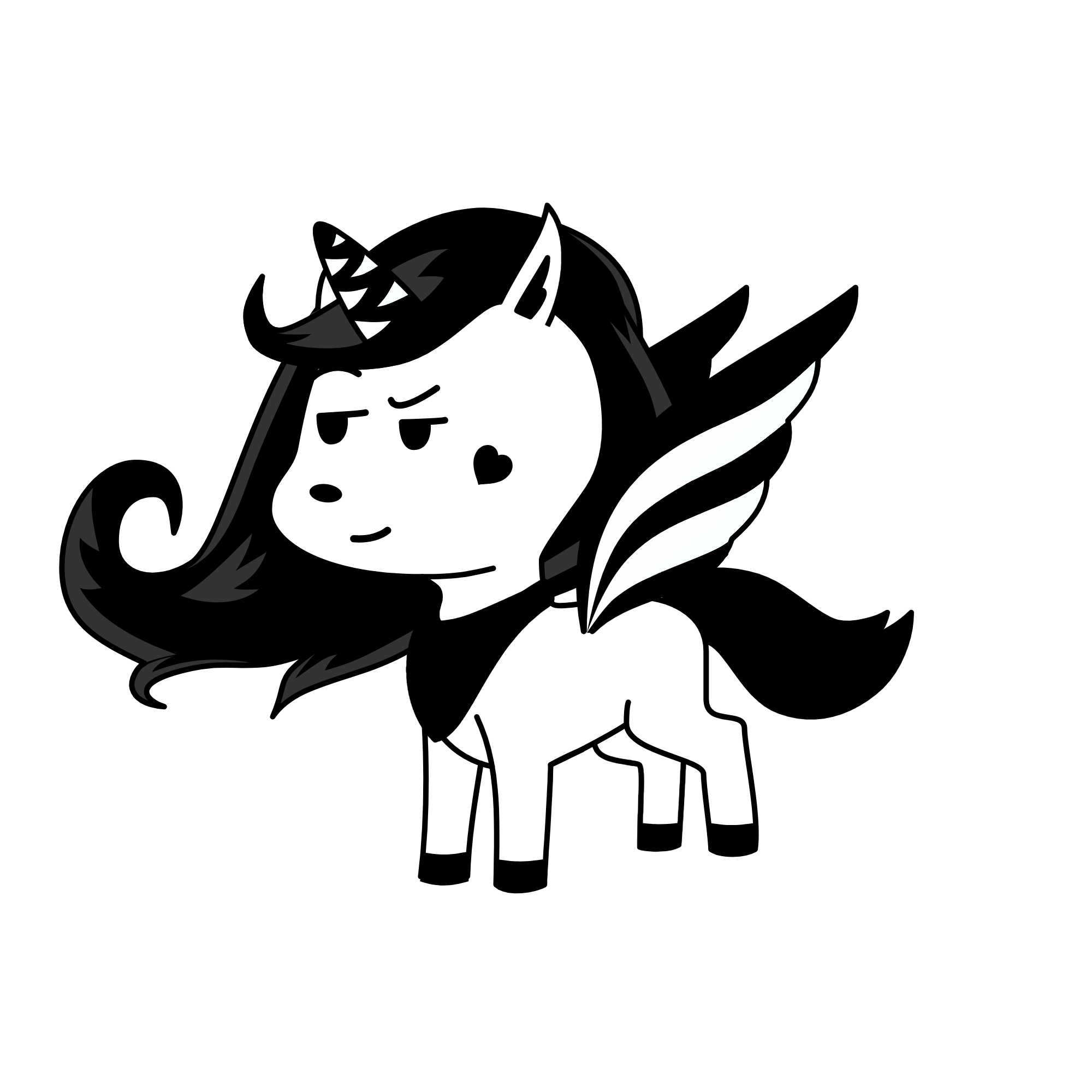 yin and yun, the unicorn