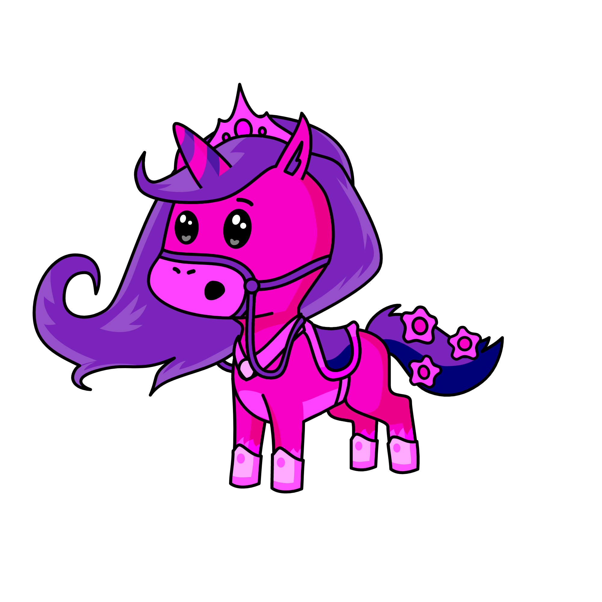The pink and purple unicorn princess , the unicorn