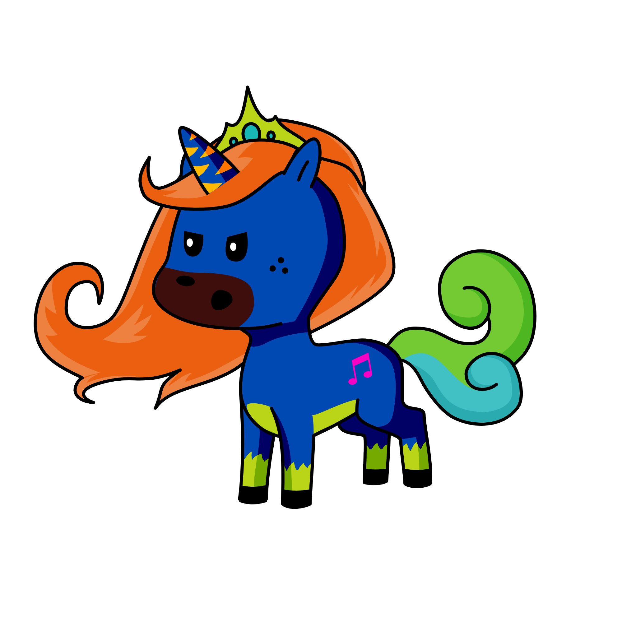 Angelia (rolled in a whole lata paint and came out like this), the unicorn