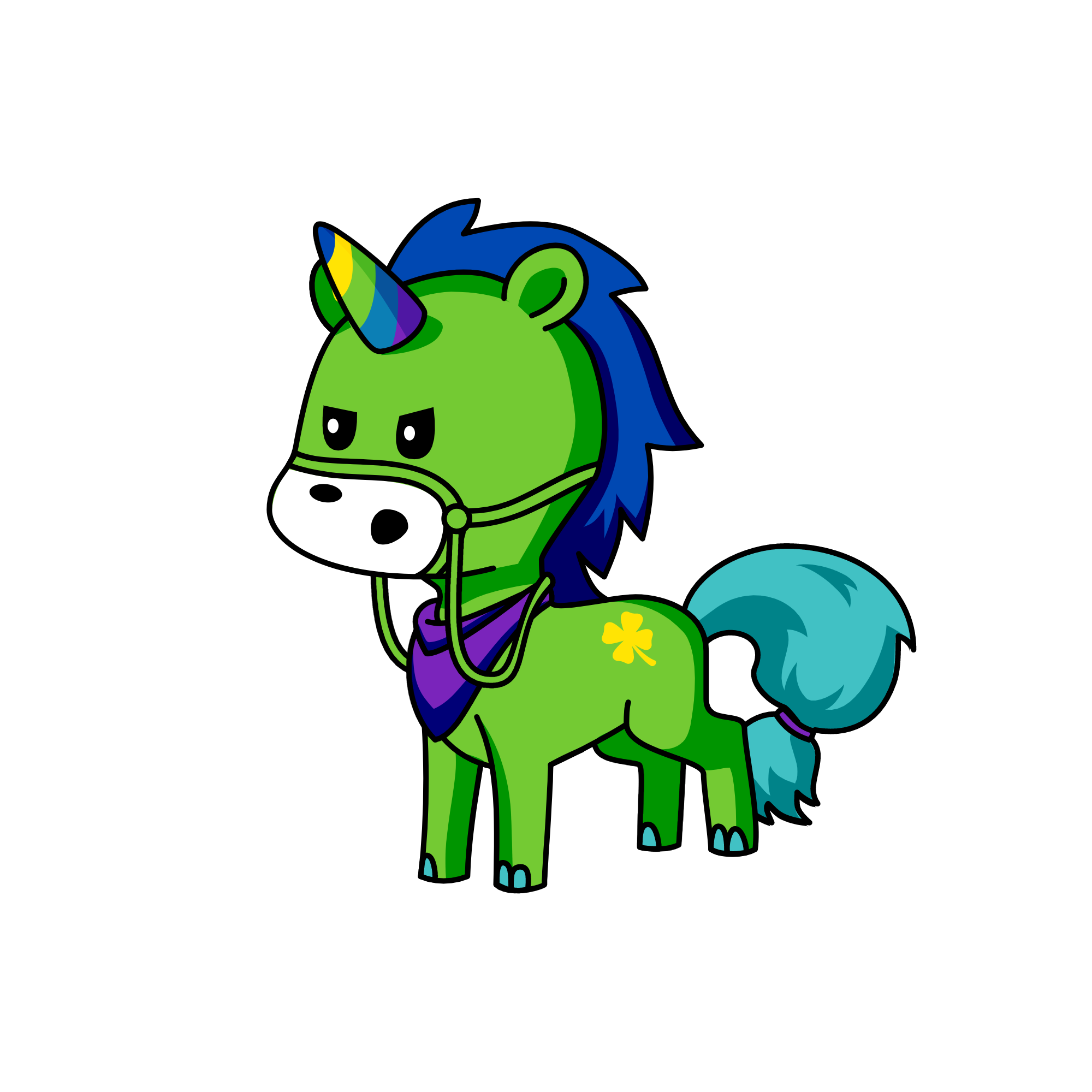 Colored, the unicorn