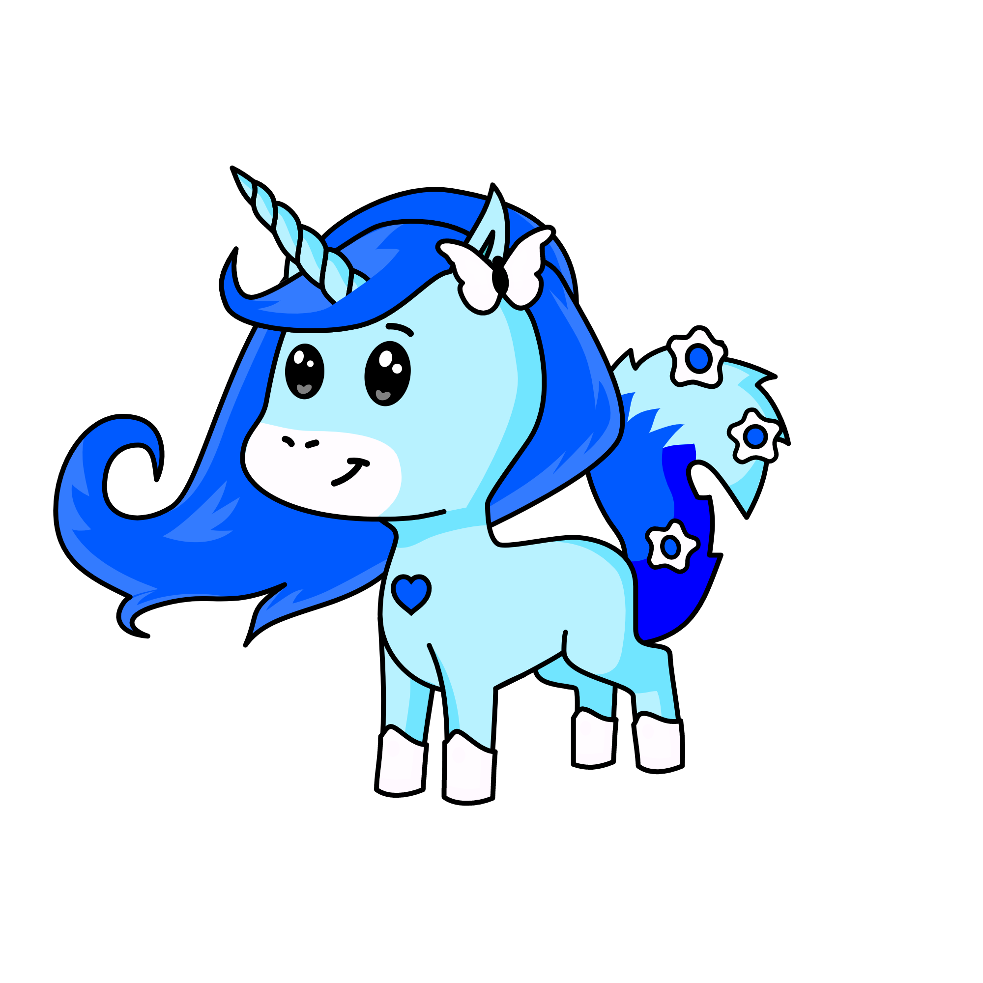 blue, the unicorn