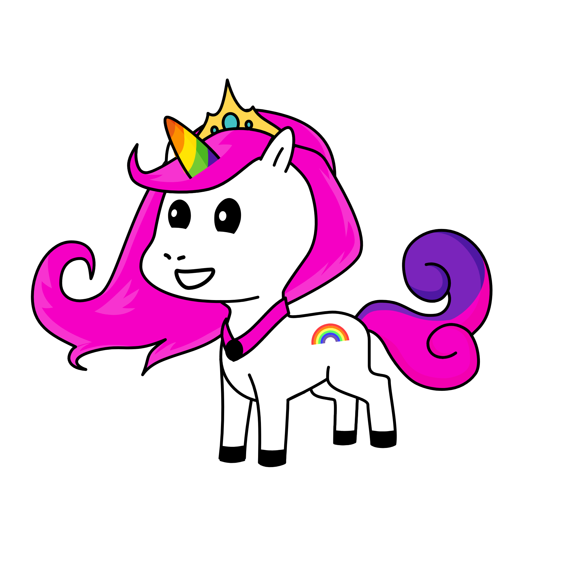 pink rainbow younicorn, the unicorn
