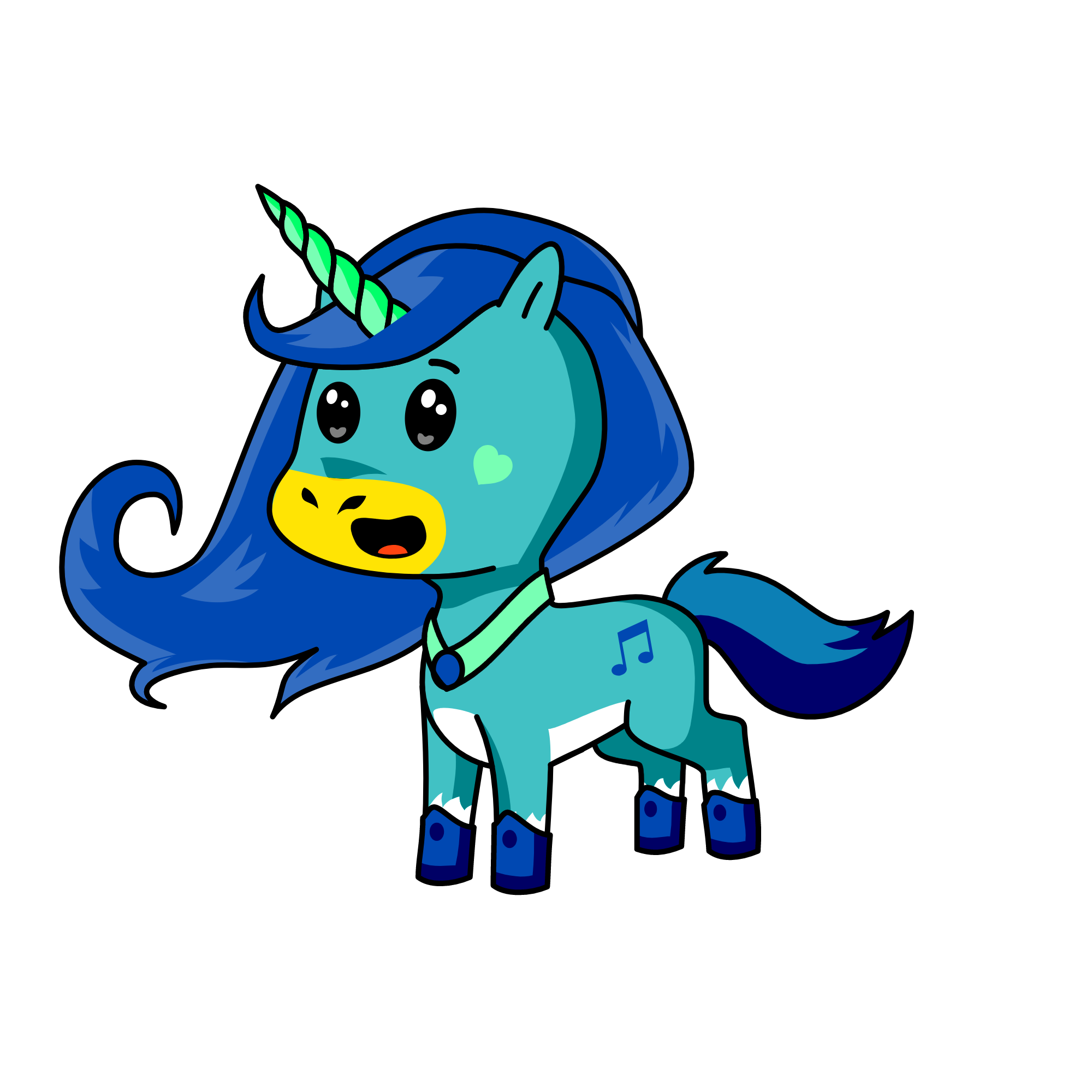 La Reina Azul, the unicorn