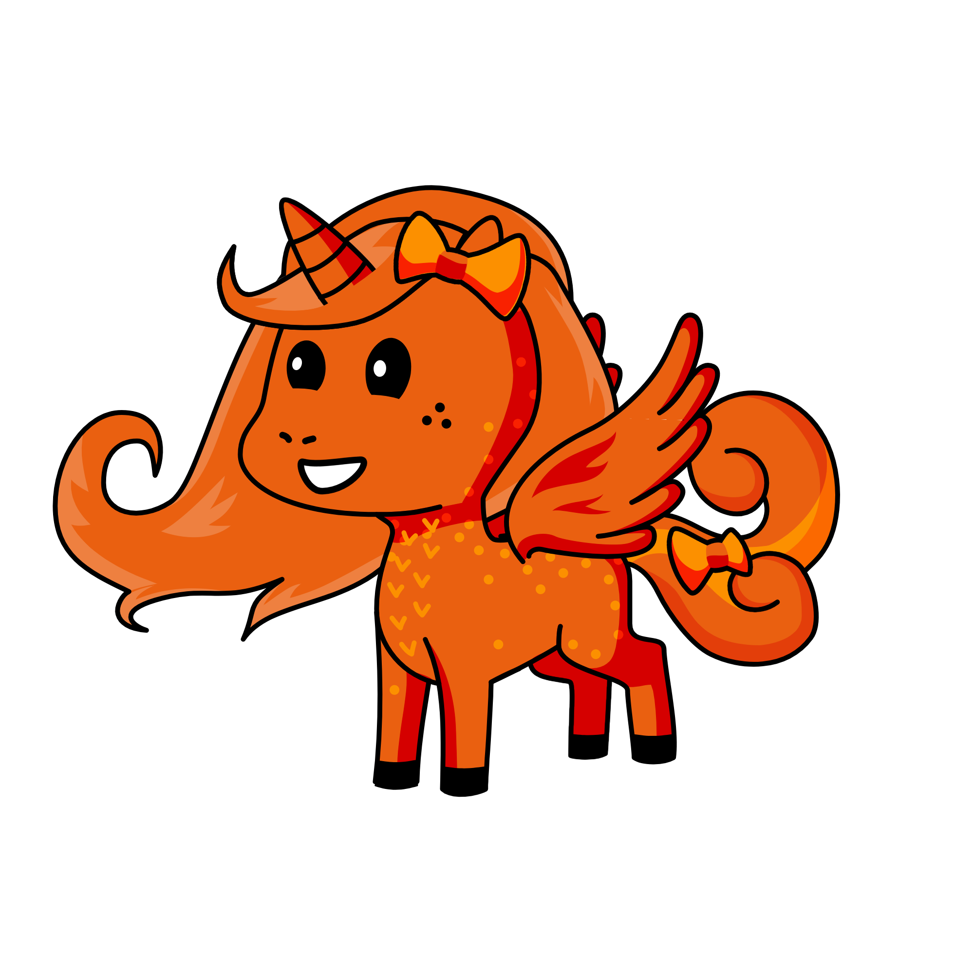 orange, the unicorn