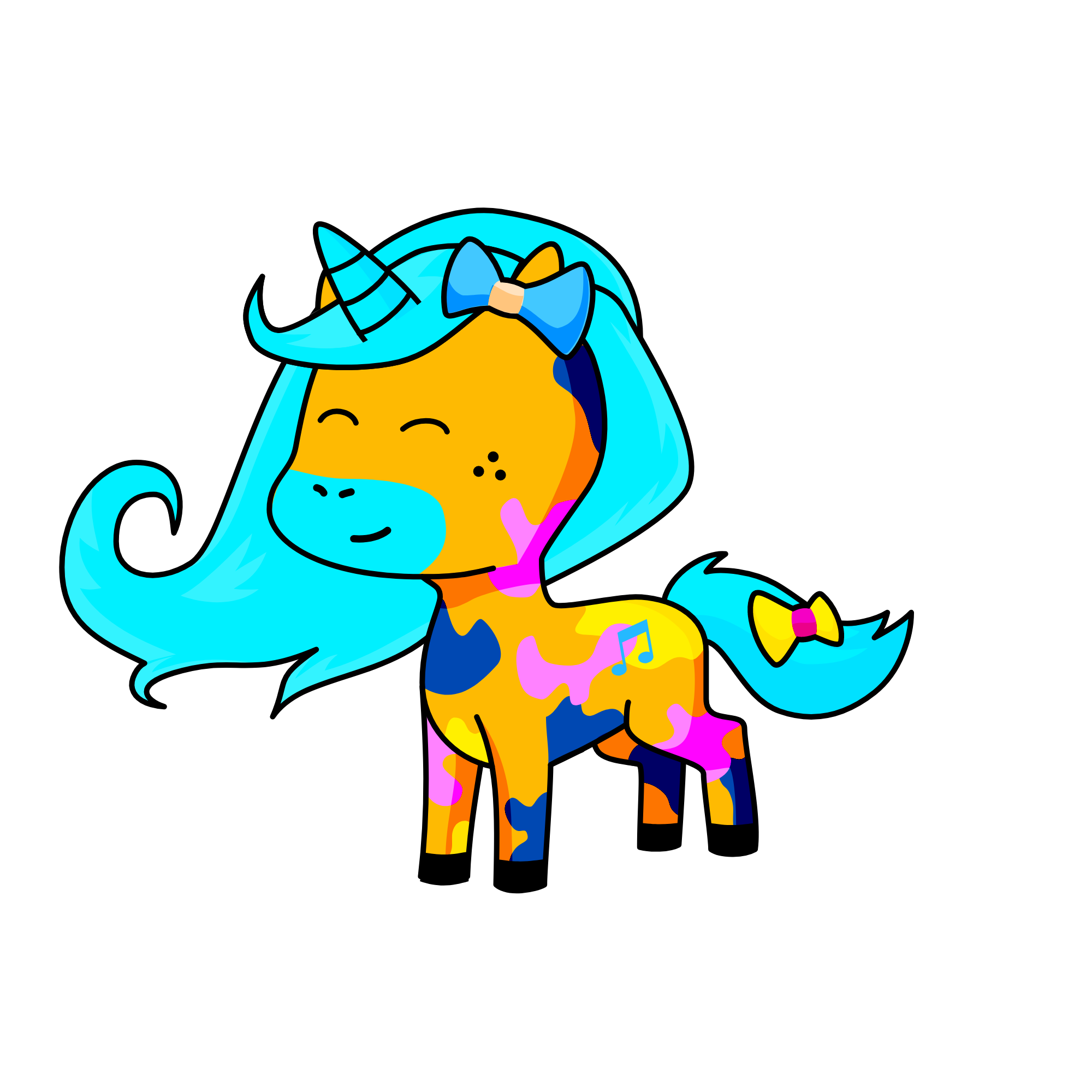 Blue, the unicorn
