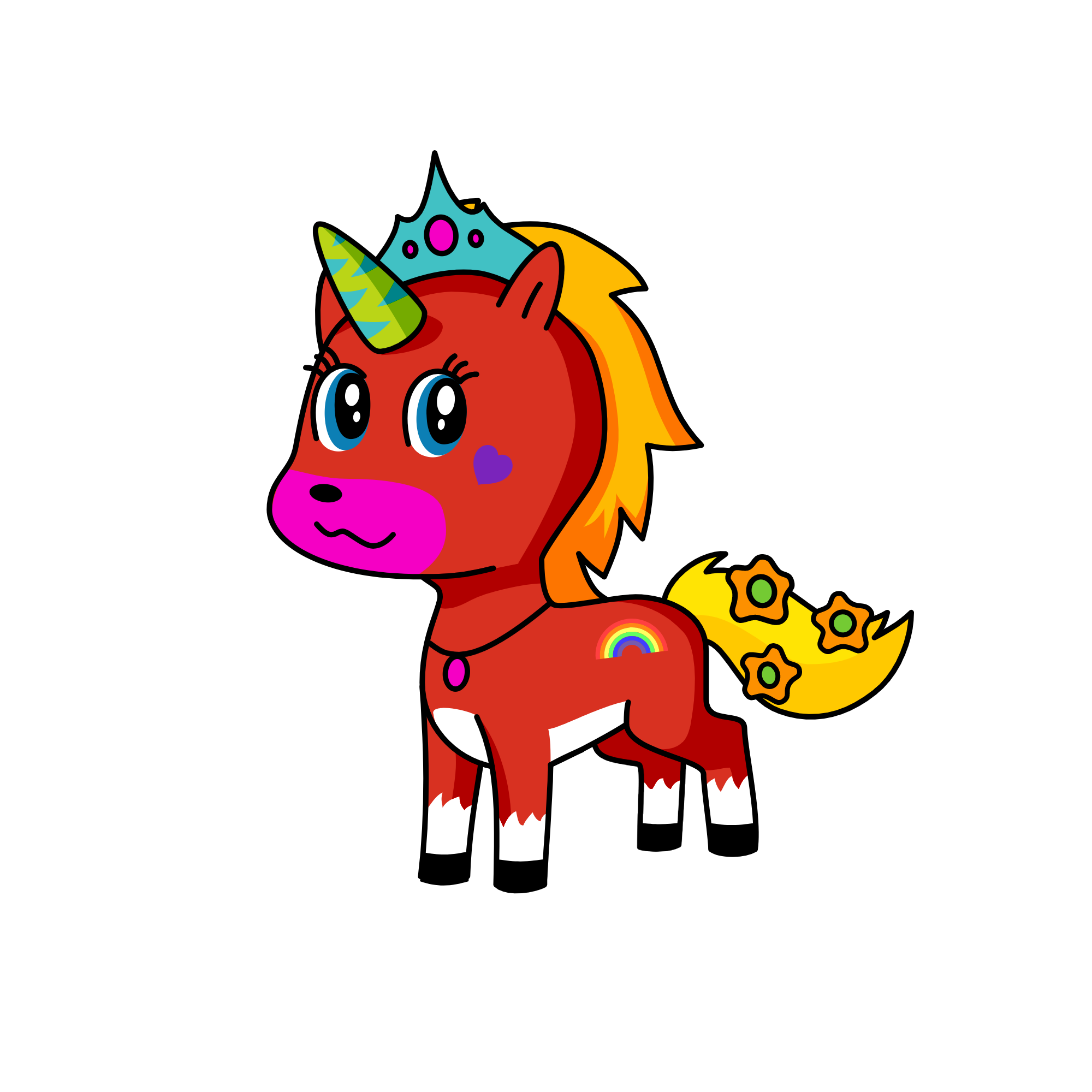 Rainbow Queen, the unicorn