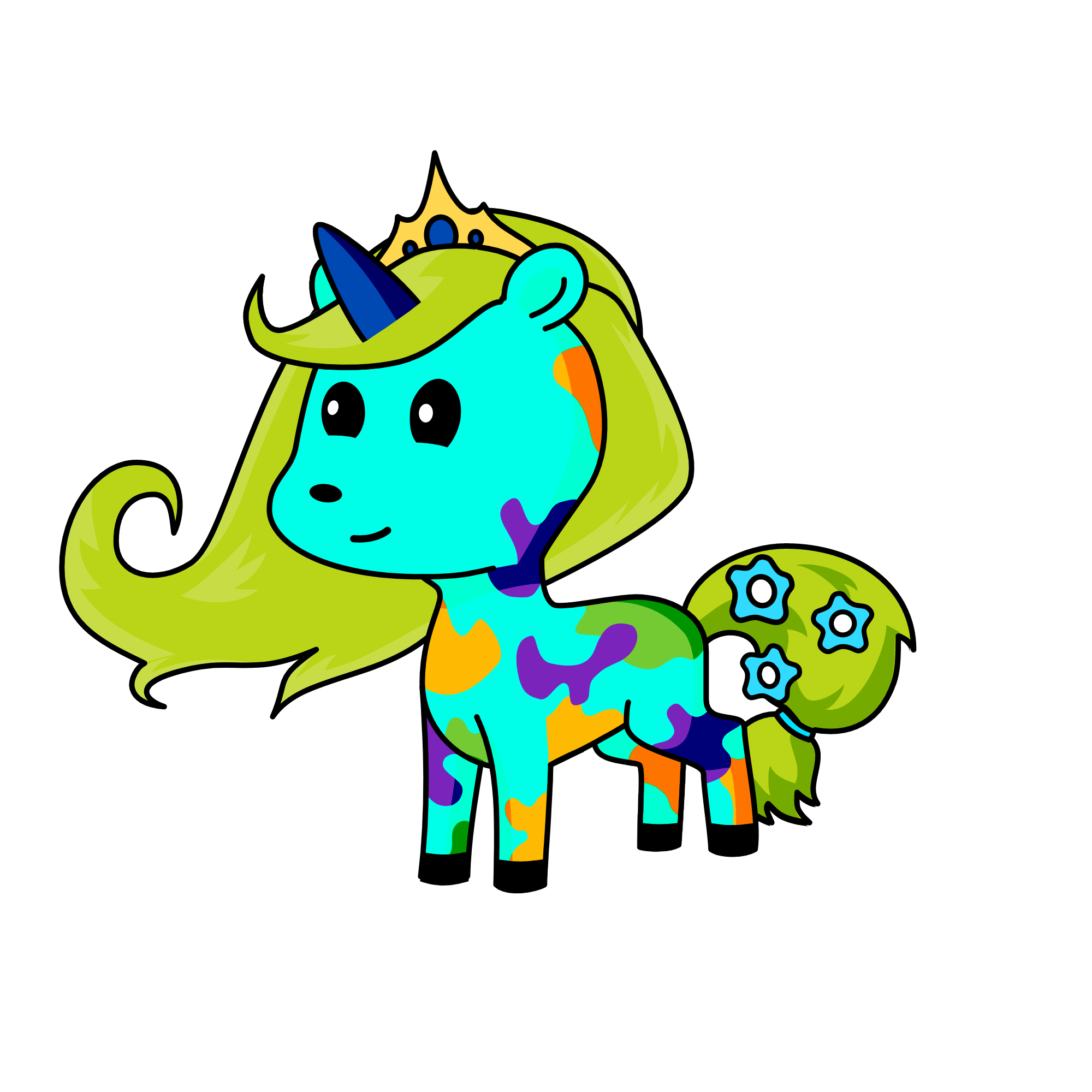 Panda bear Pom-Pom, the unicorn