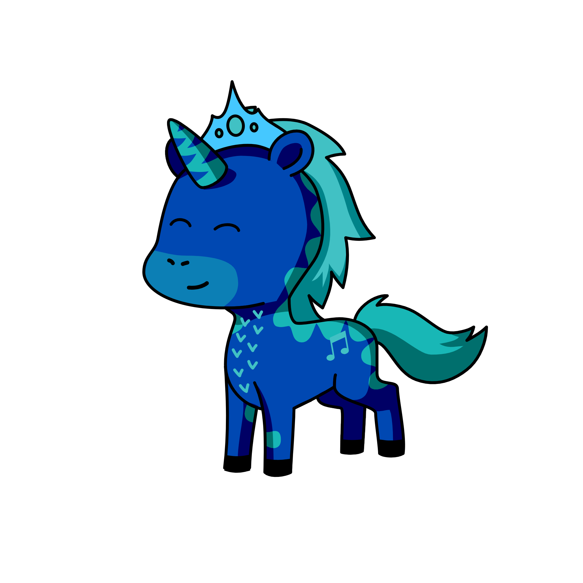 ❄🎍👑, the unicorn