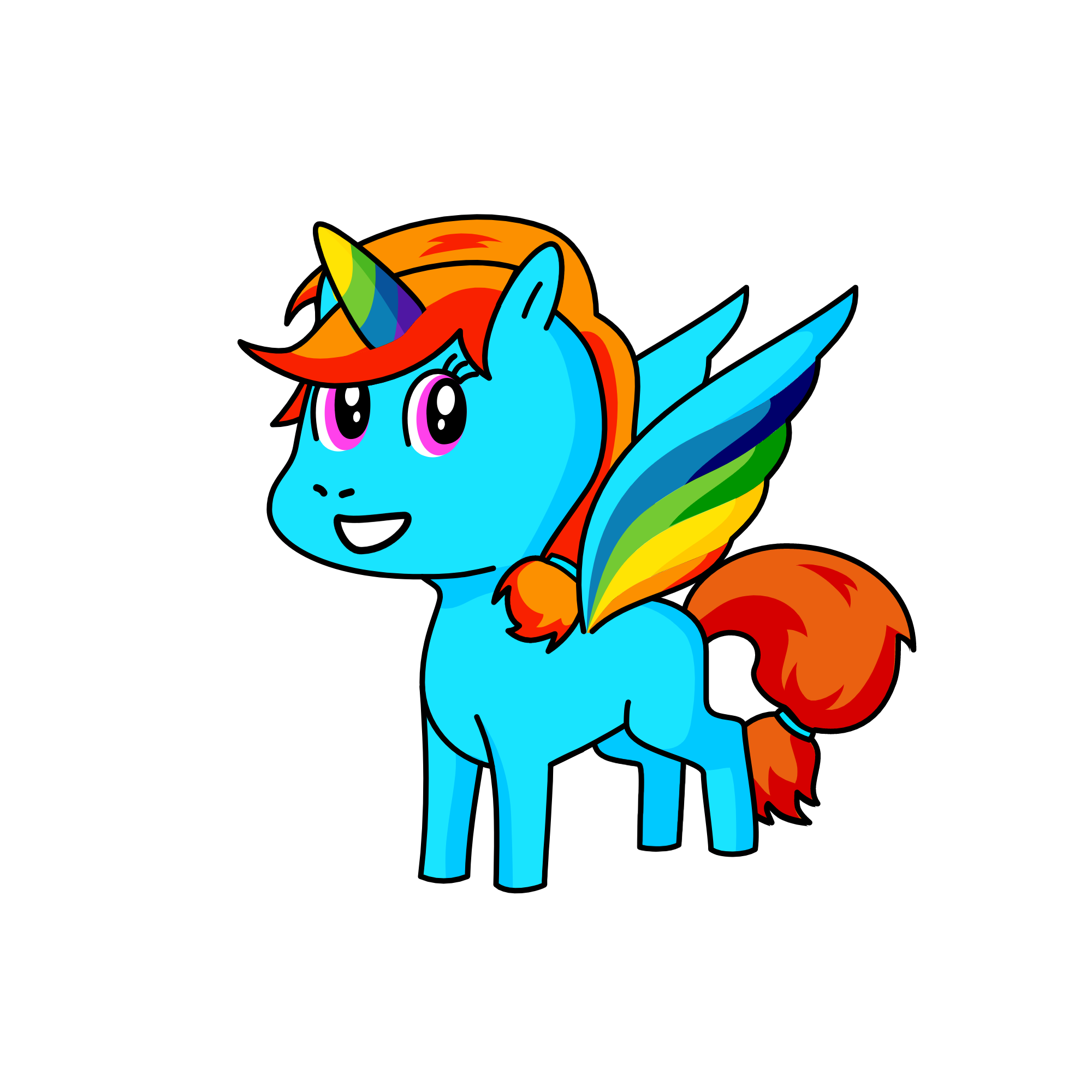 rainbow dash, the unicorn