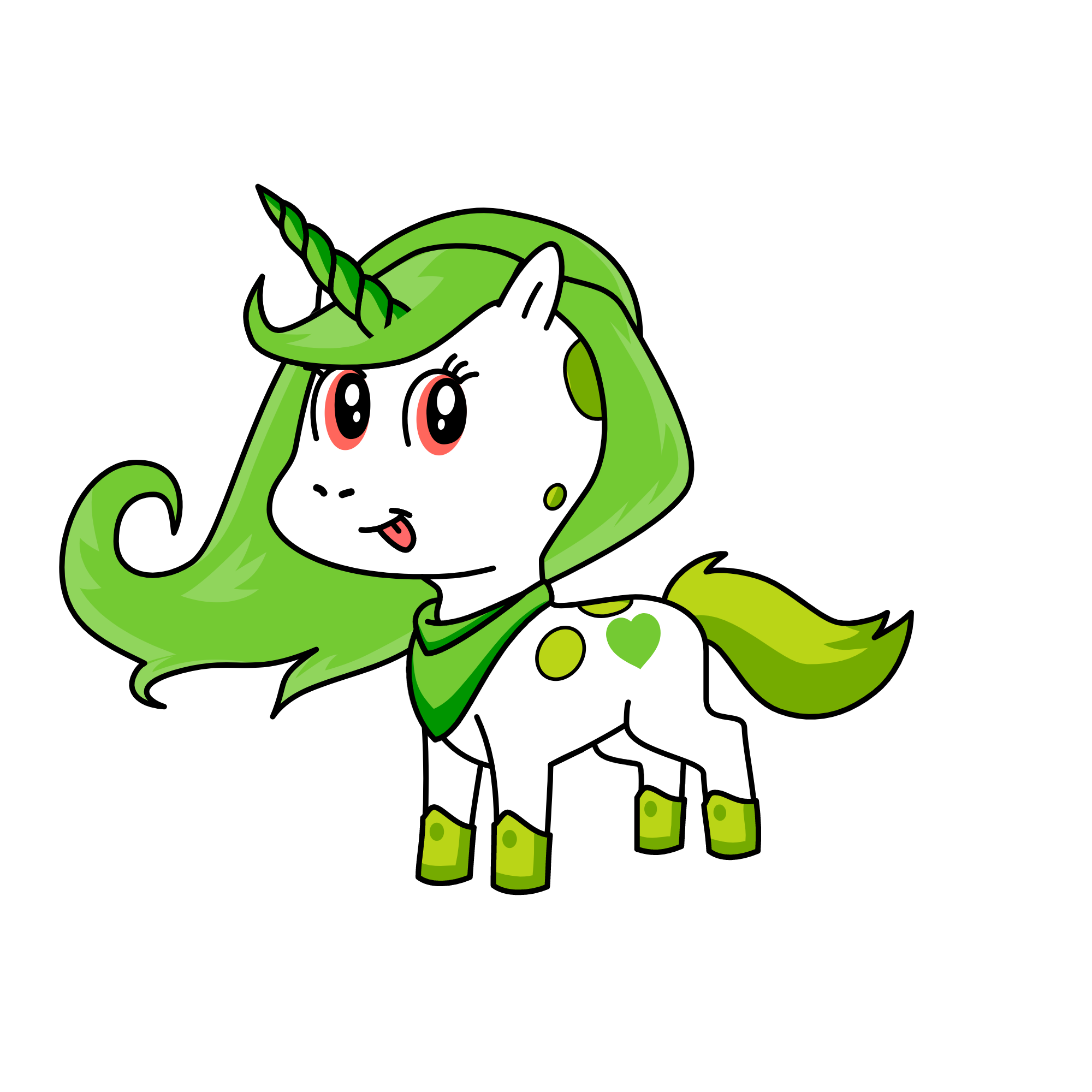 Greeny Sweety, the unicorn