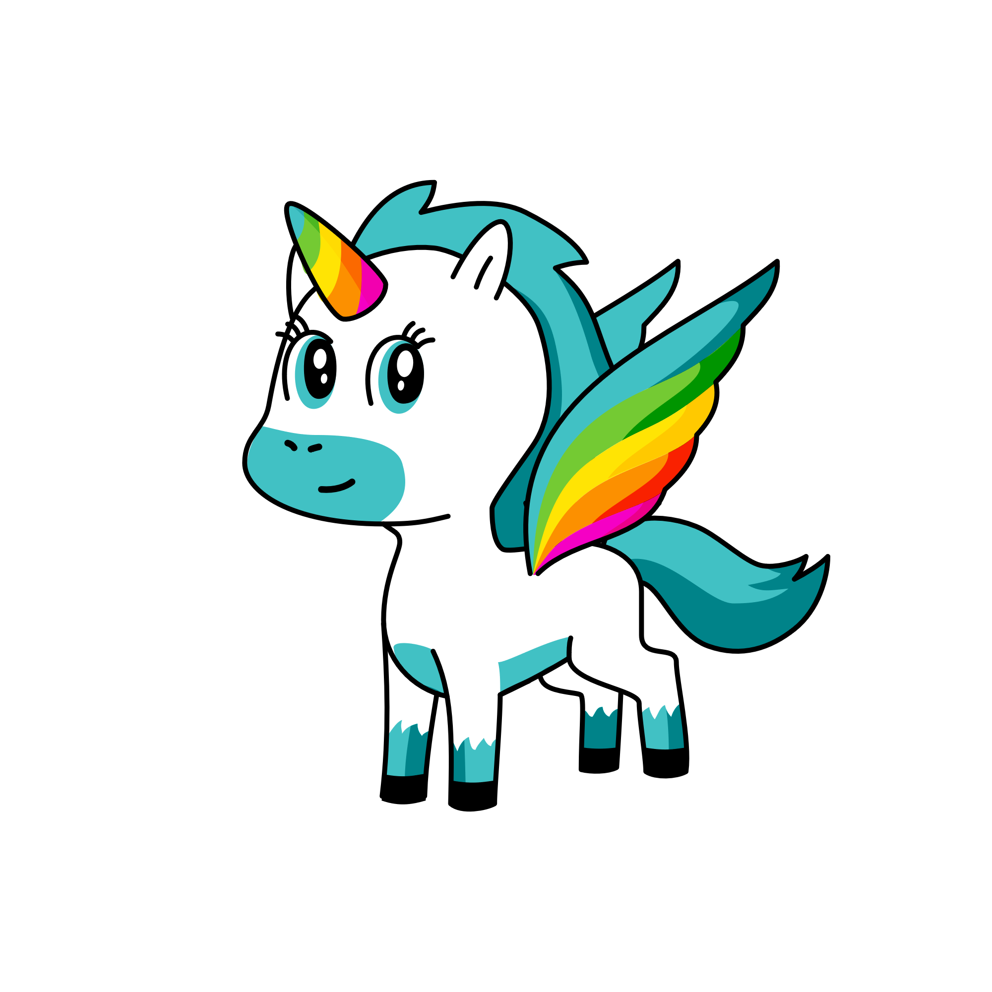 blanc rainbow, the unicorn