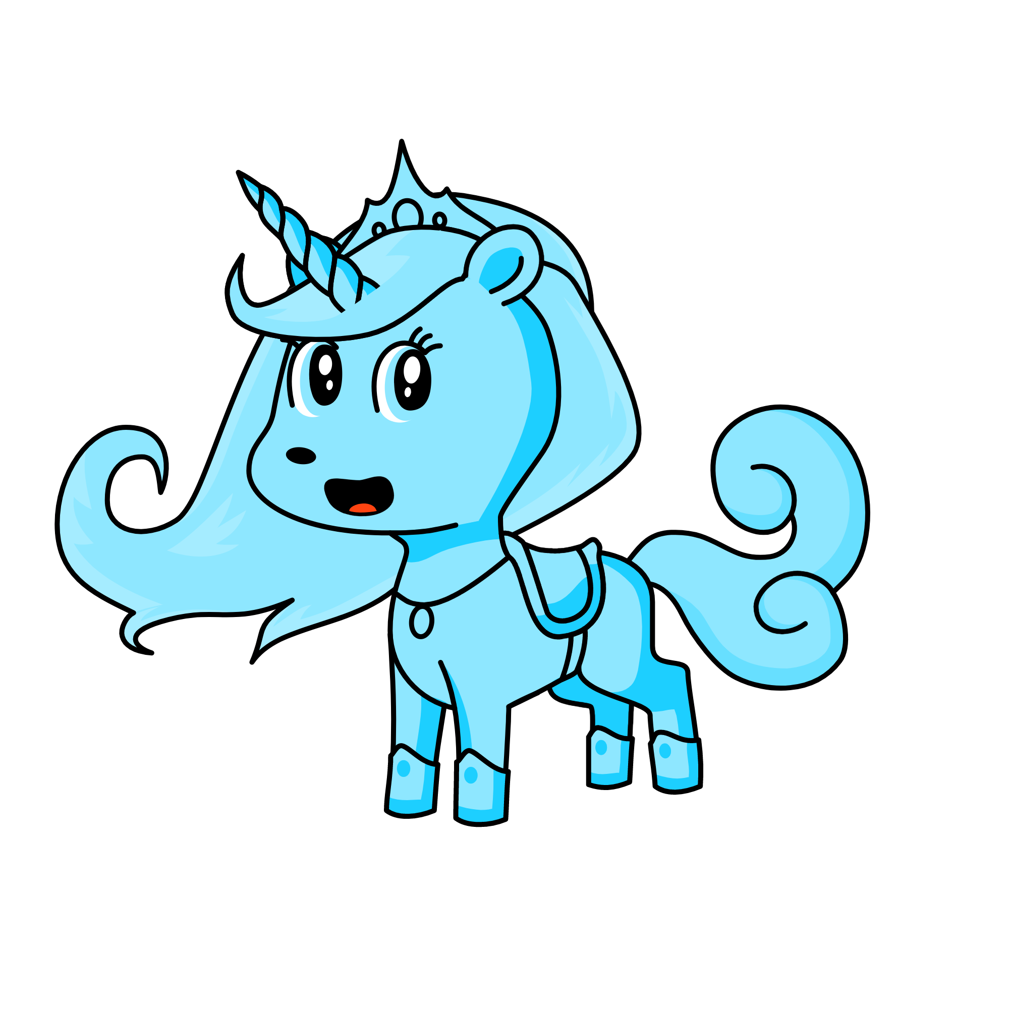 the light blue lady, the unicorn