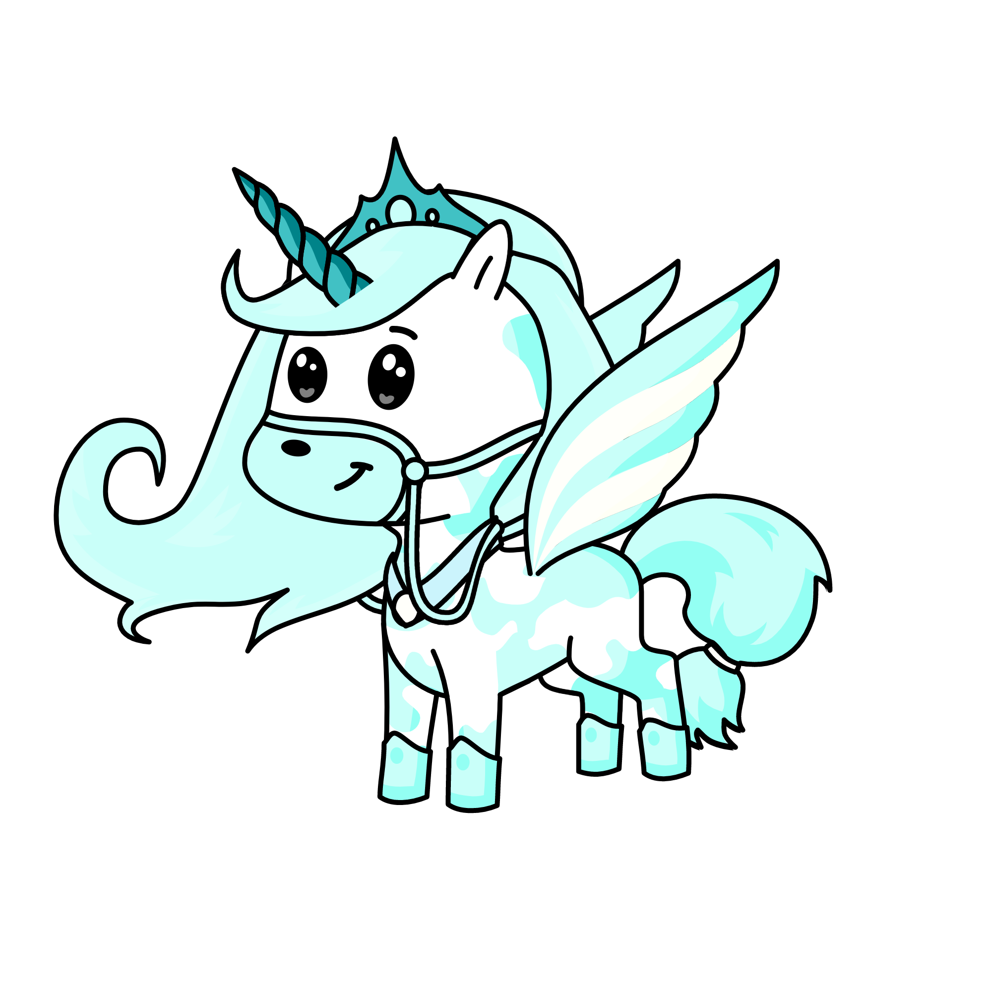 Qeeun SnowFlake mother of frosty and her brother, the unicorn