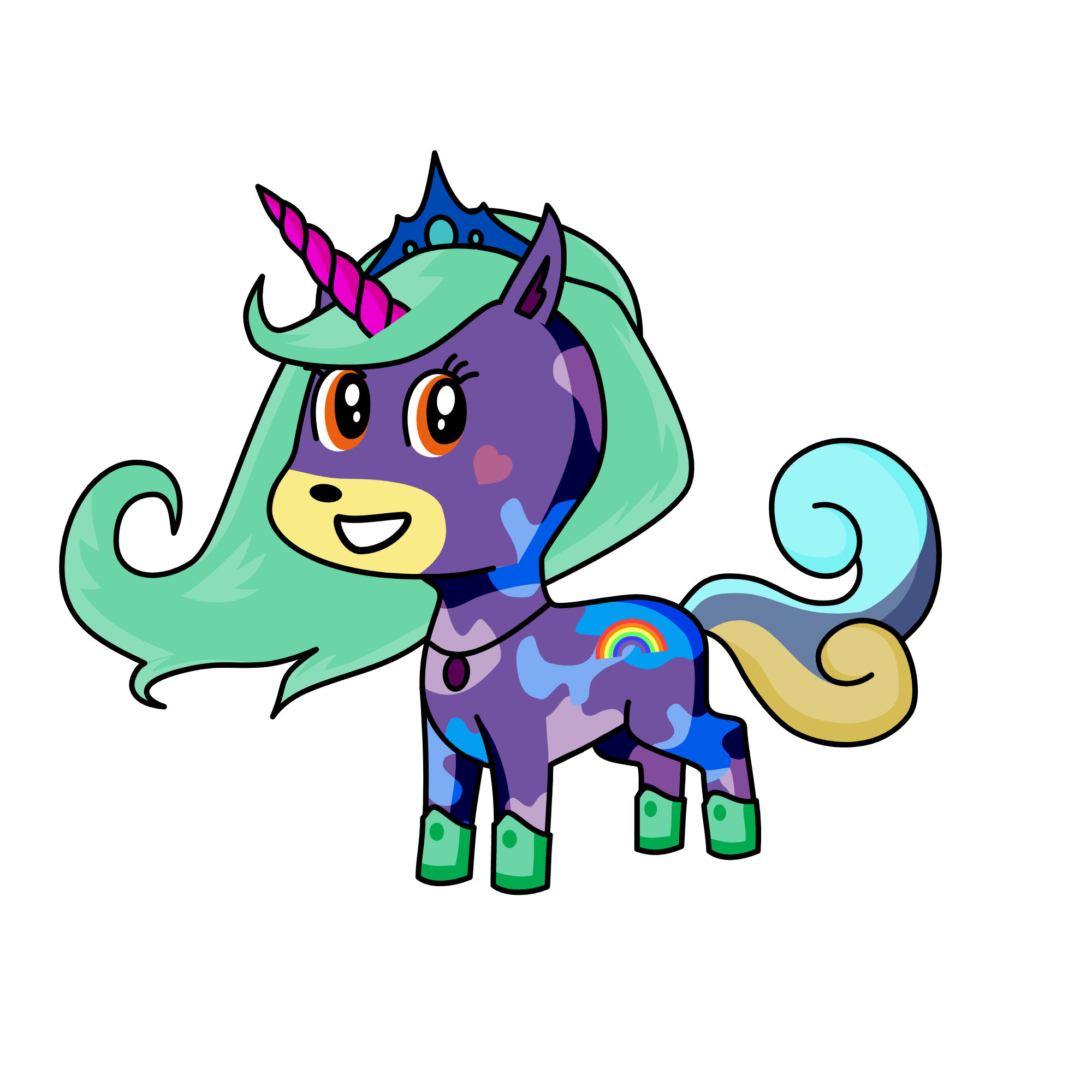 a unicorn that rob the bank and bite her queen, the unicorn