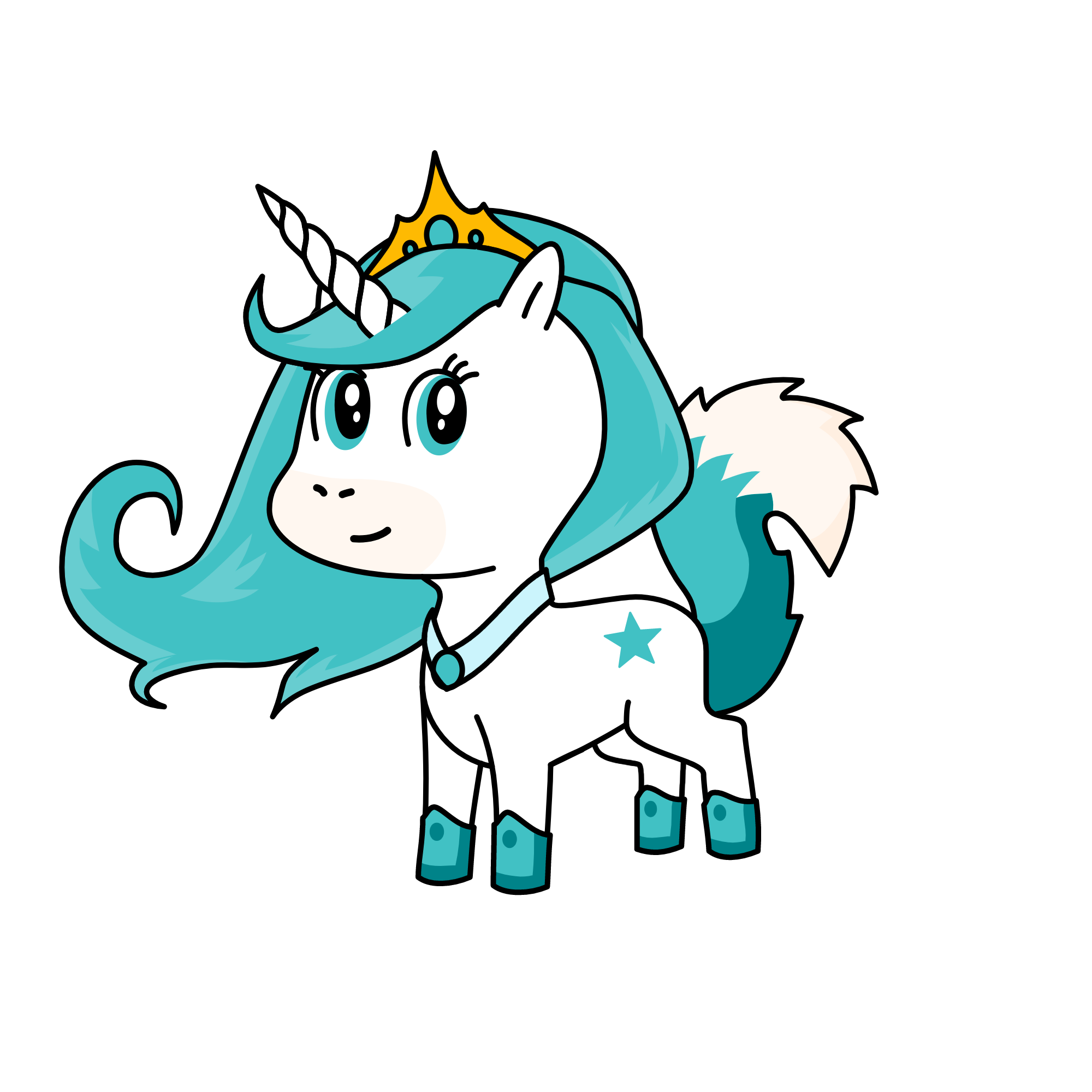QUEEN BLUE, the unicorn