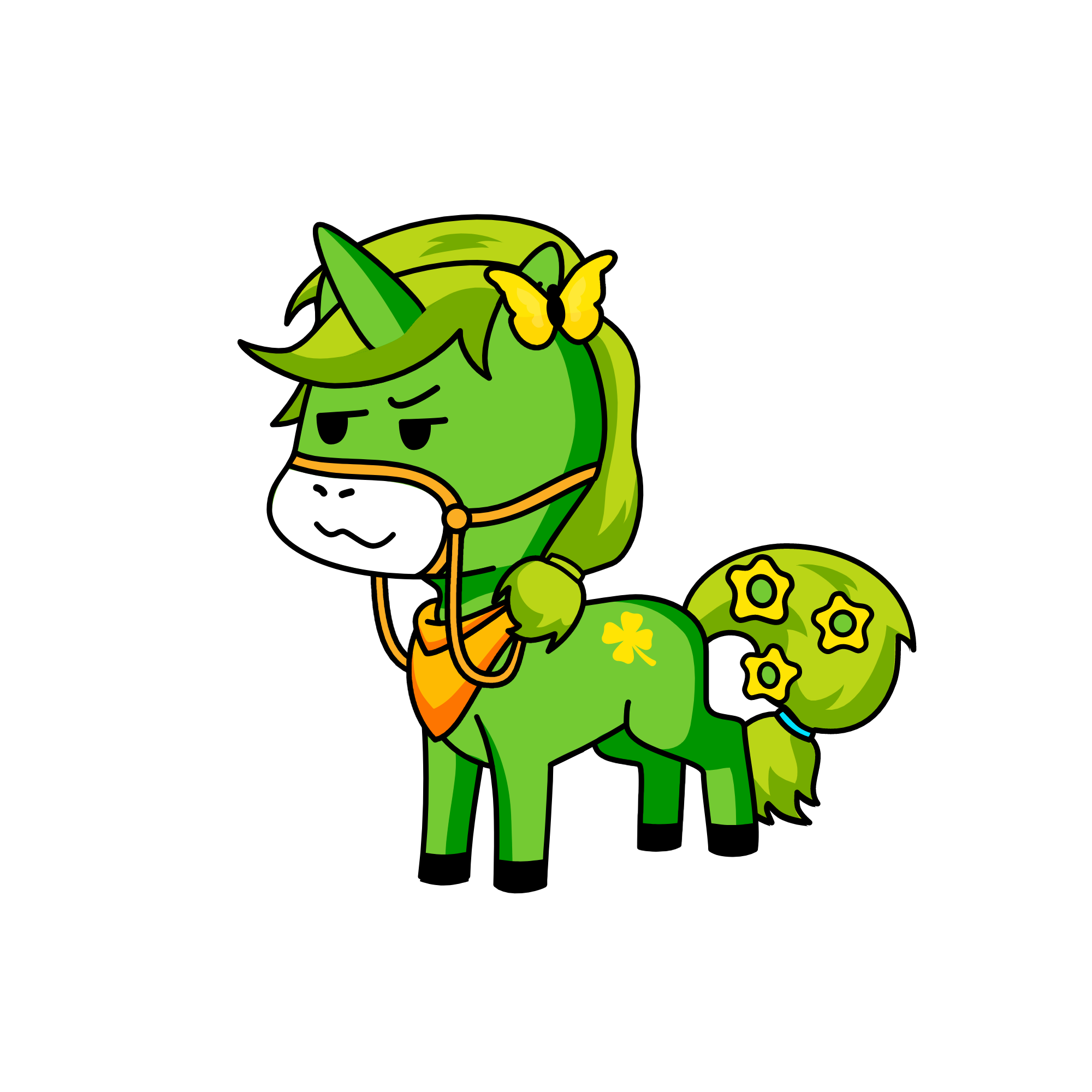 green, the unicorn