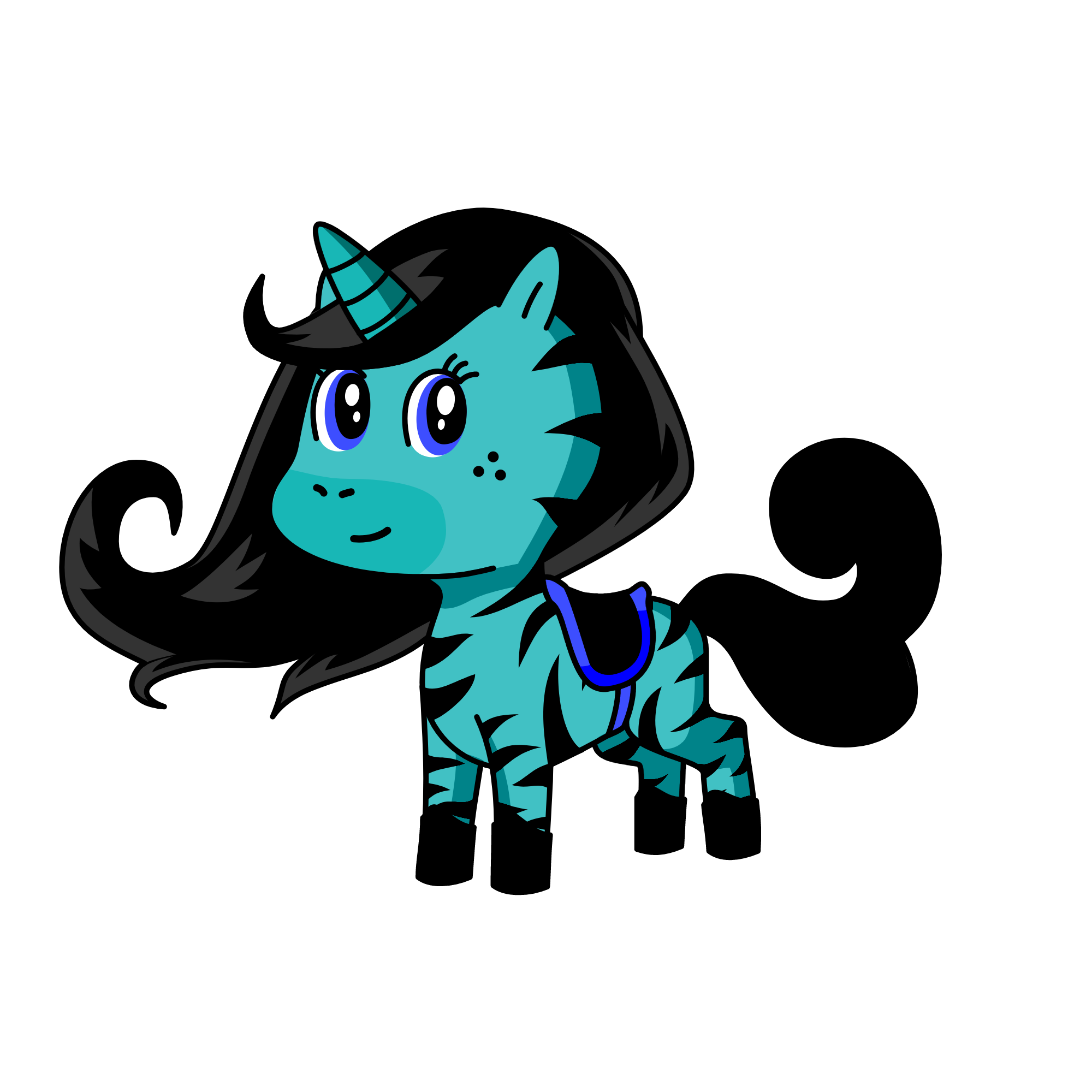 Zebra Luna, the unicorn