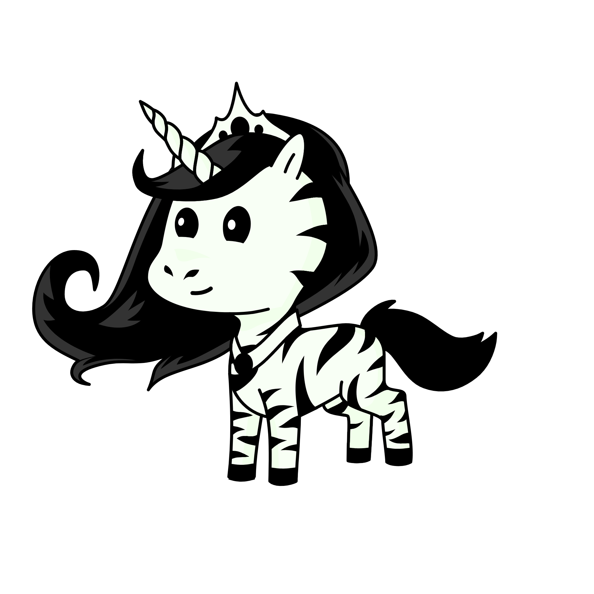 Zebra Queen, the unicorn