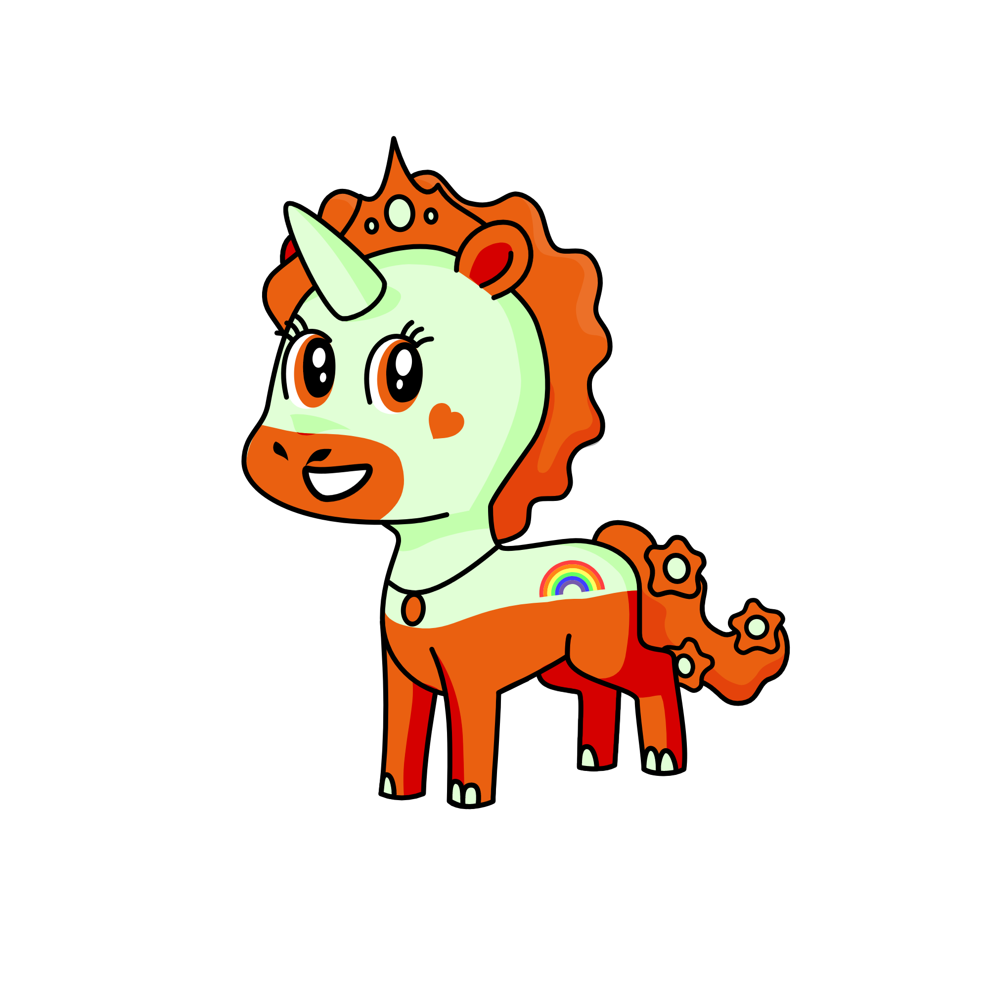 Orange Olivia, the unicorn