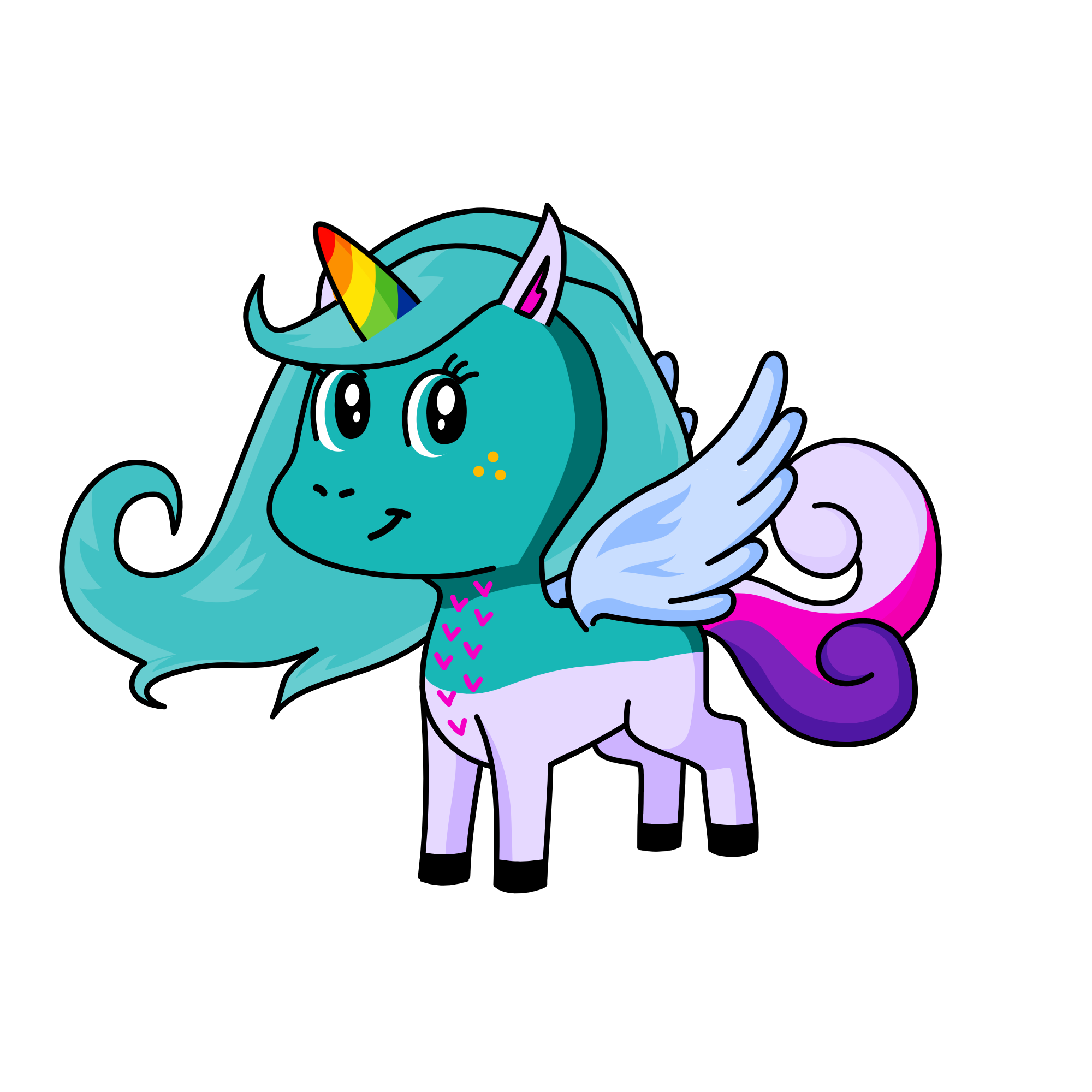 Queen snow flak, the unicorn