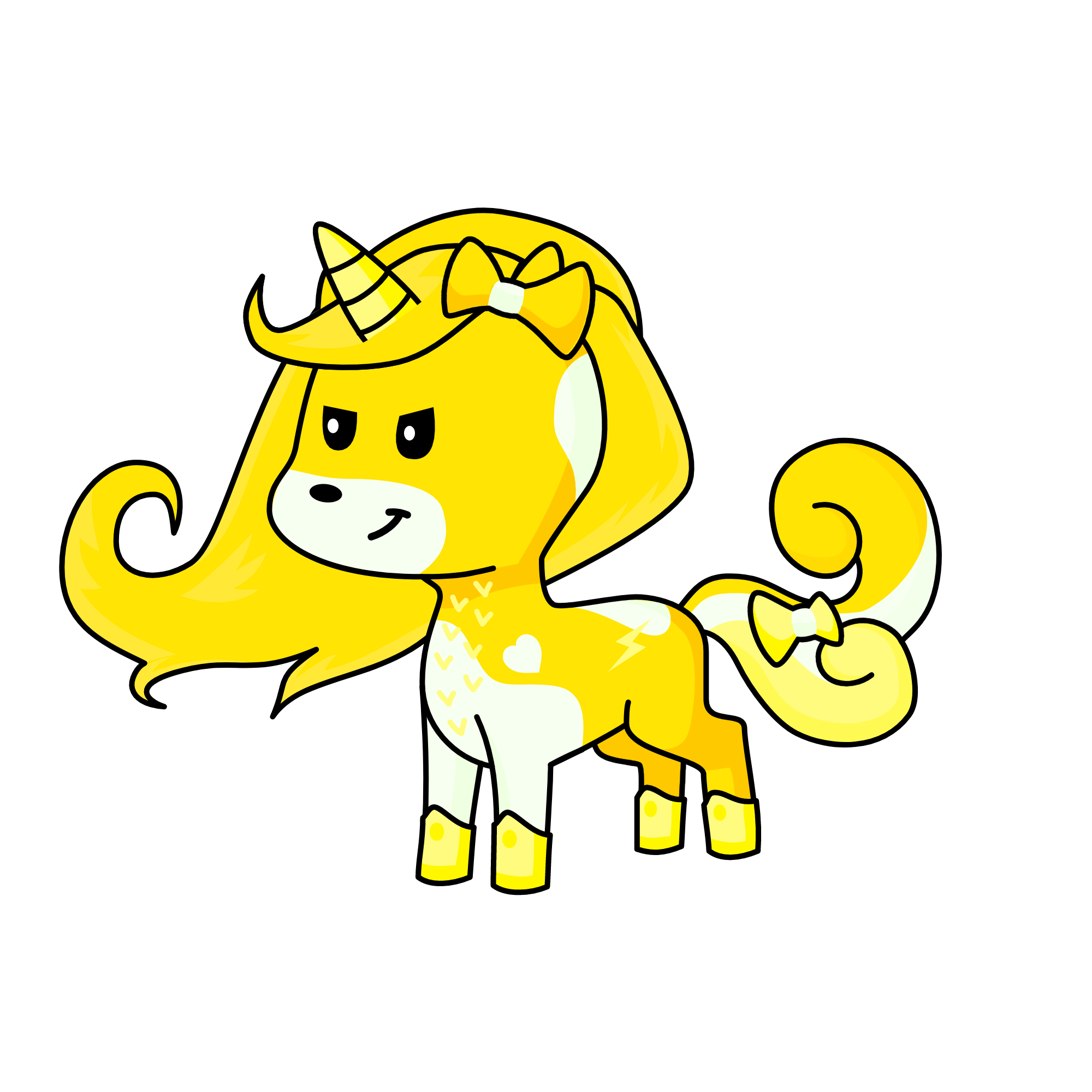 yellow yevet, the unicorn