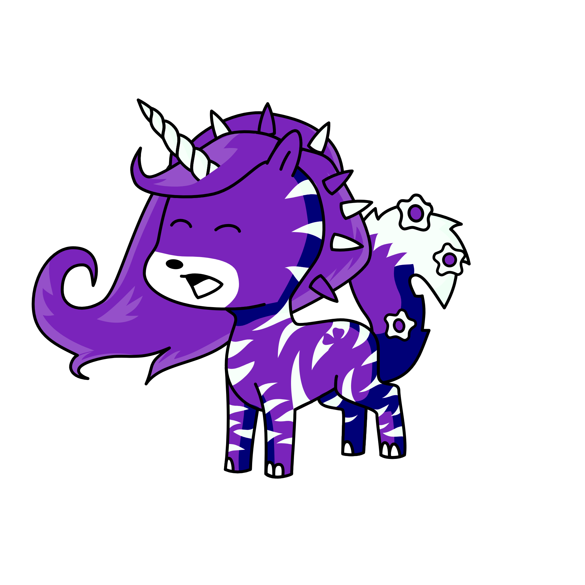 Purple penny, the unicorn