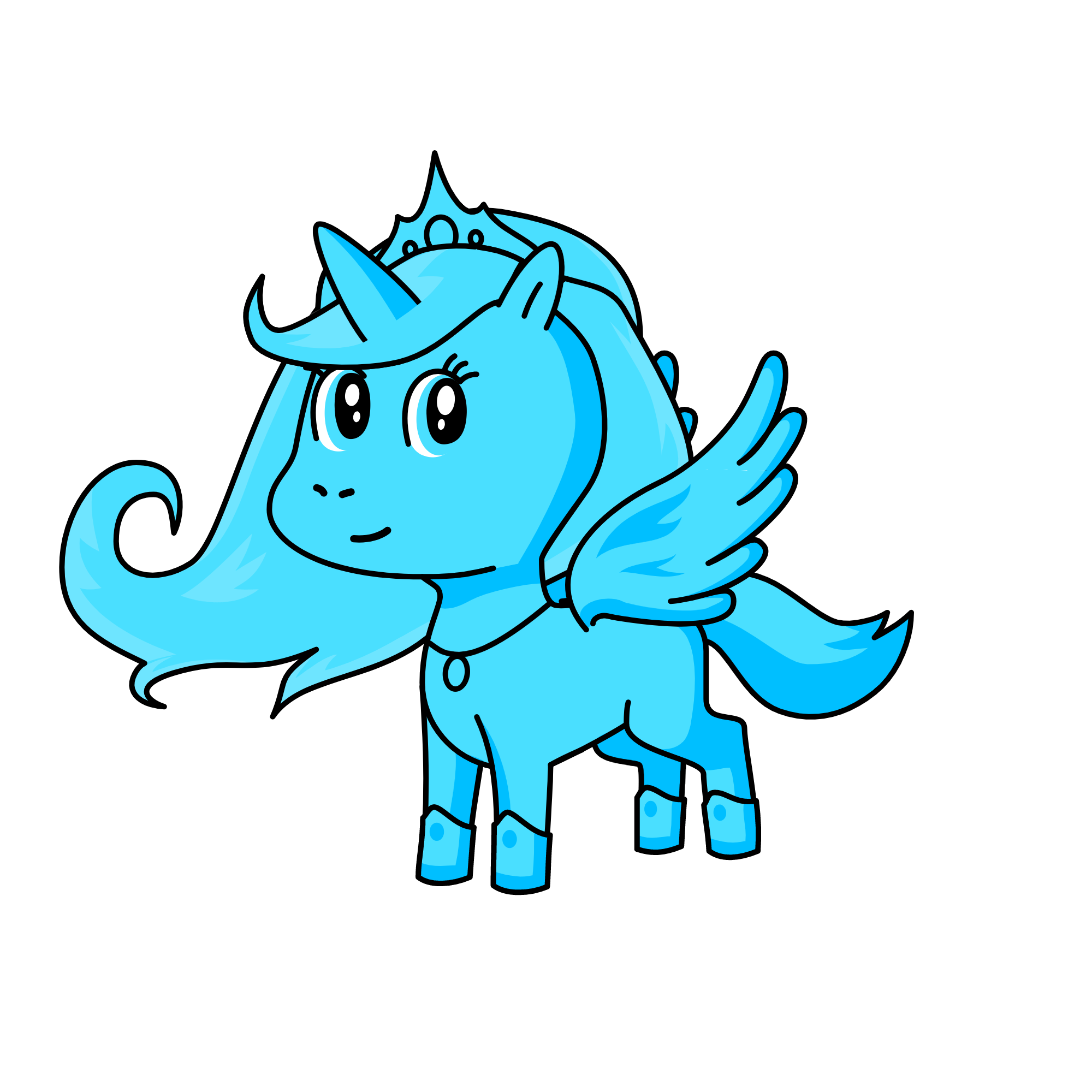 Princess blue, the unicorn