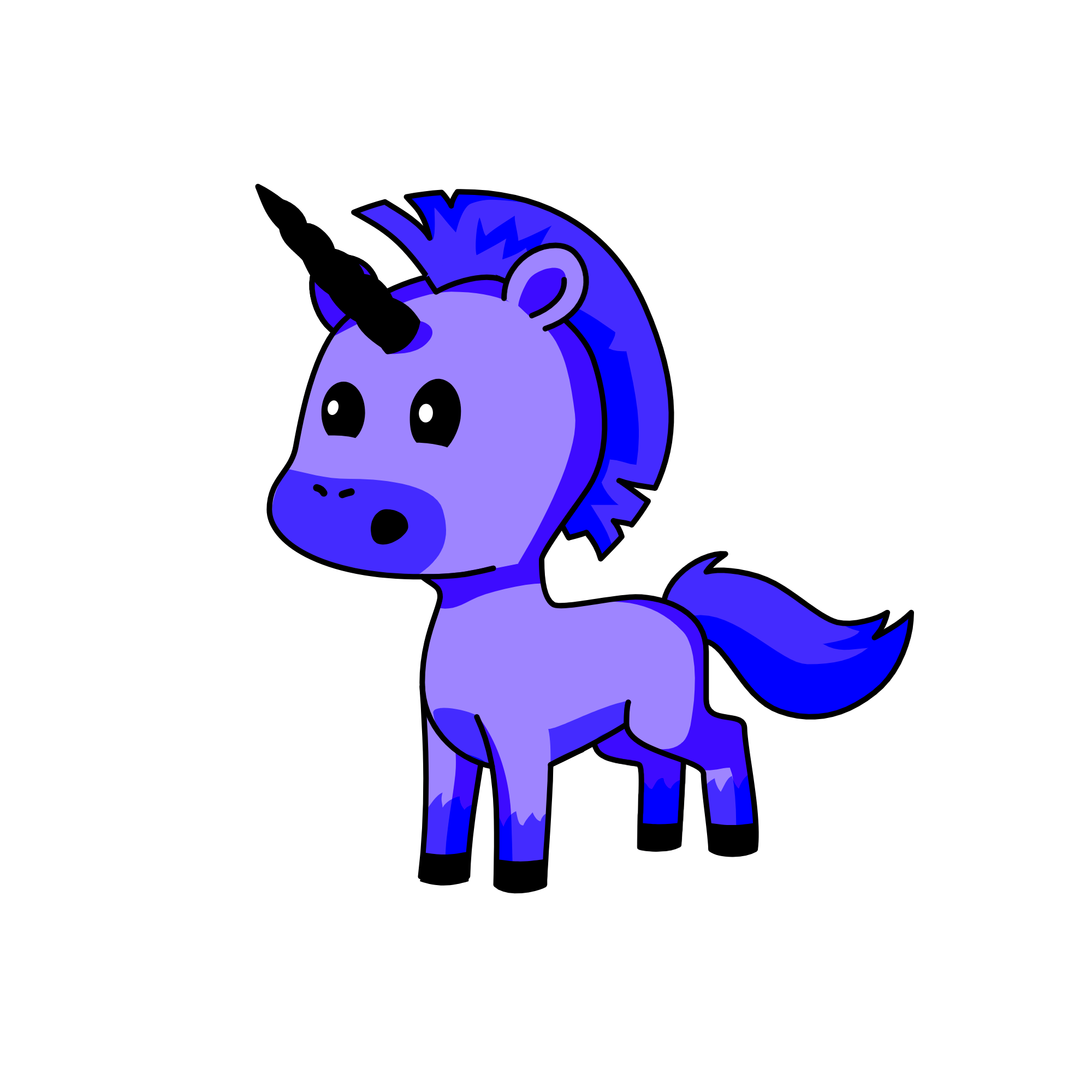 blue, the unicorn