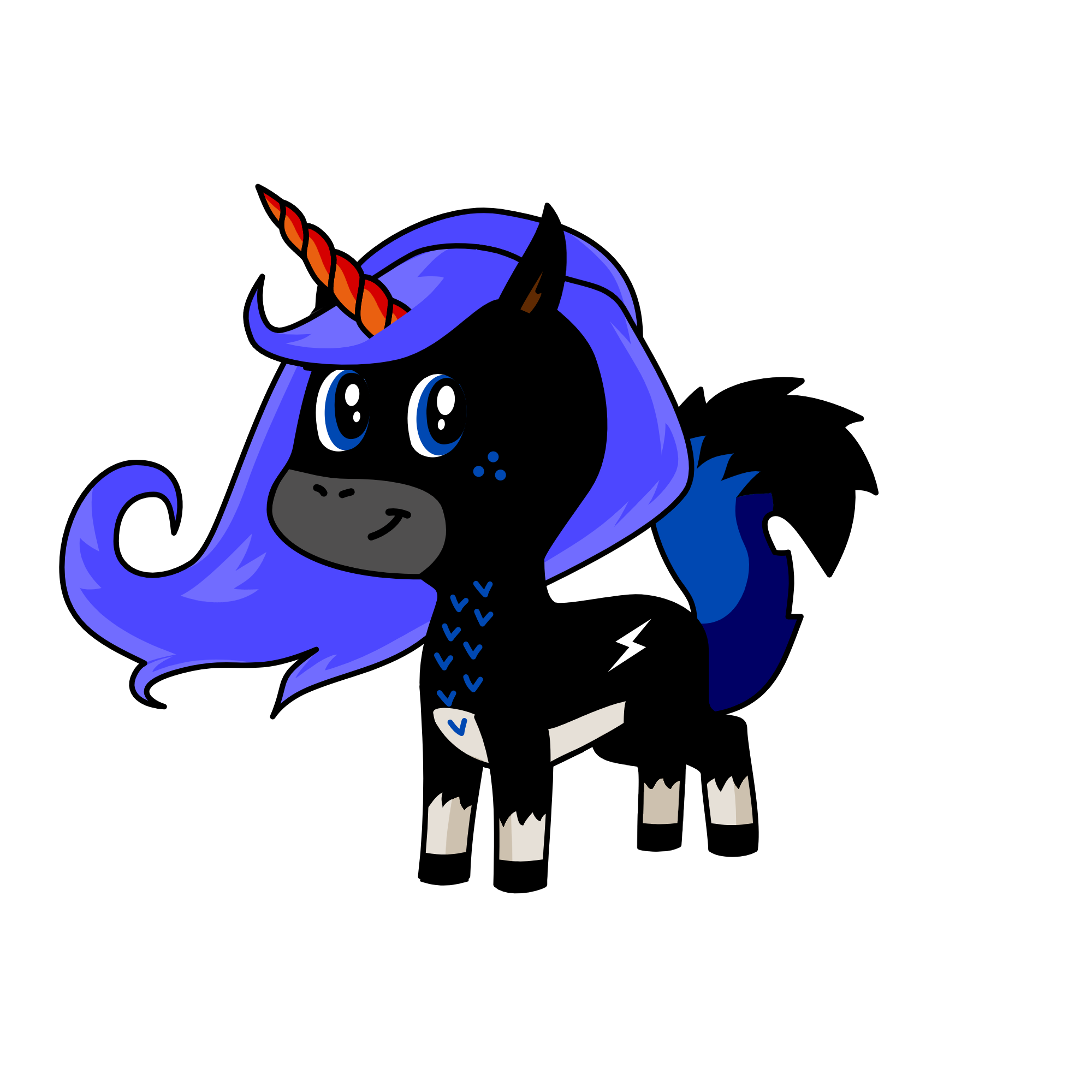Black, the unicorn