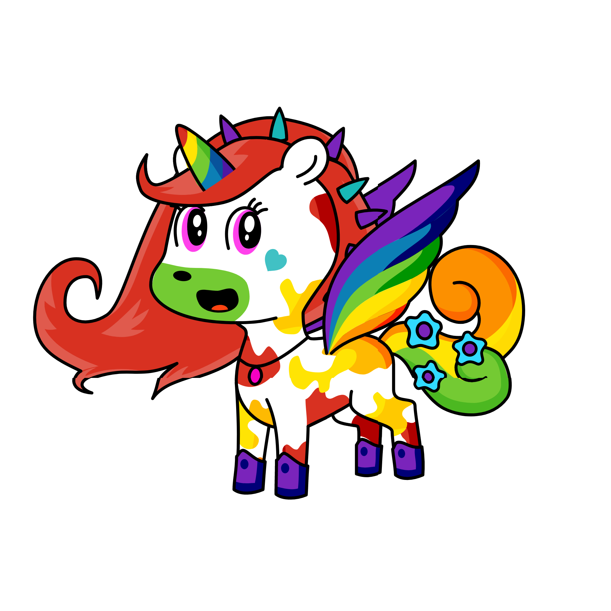 Rainbow the unicorn, the unicorn