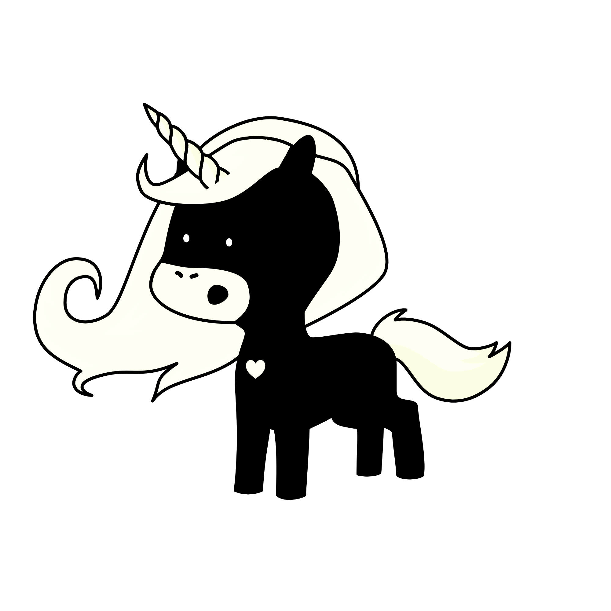 Blacky, the unicorn