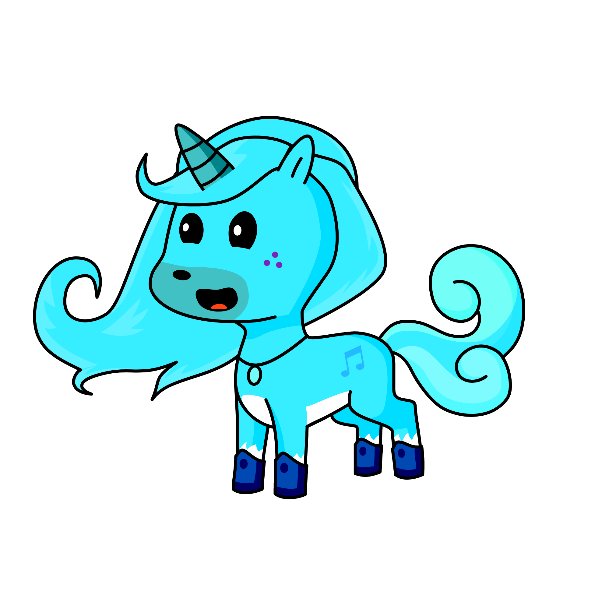 Bluey/girl, the unicorn