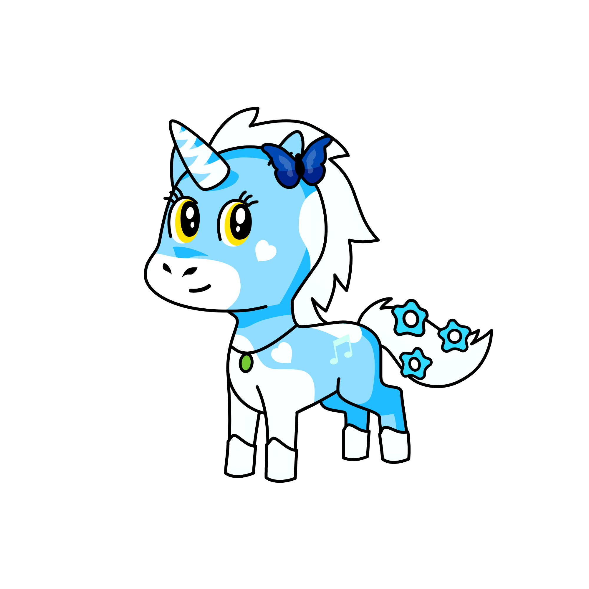 blue, the unicorn