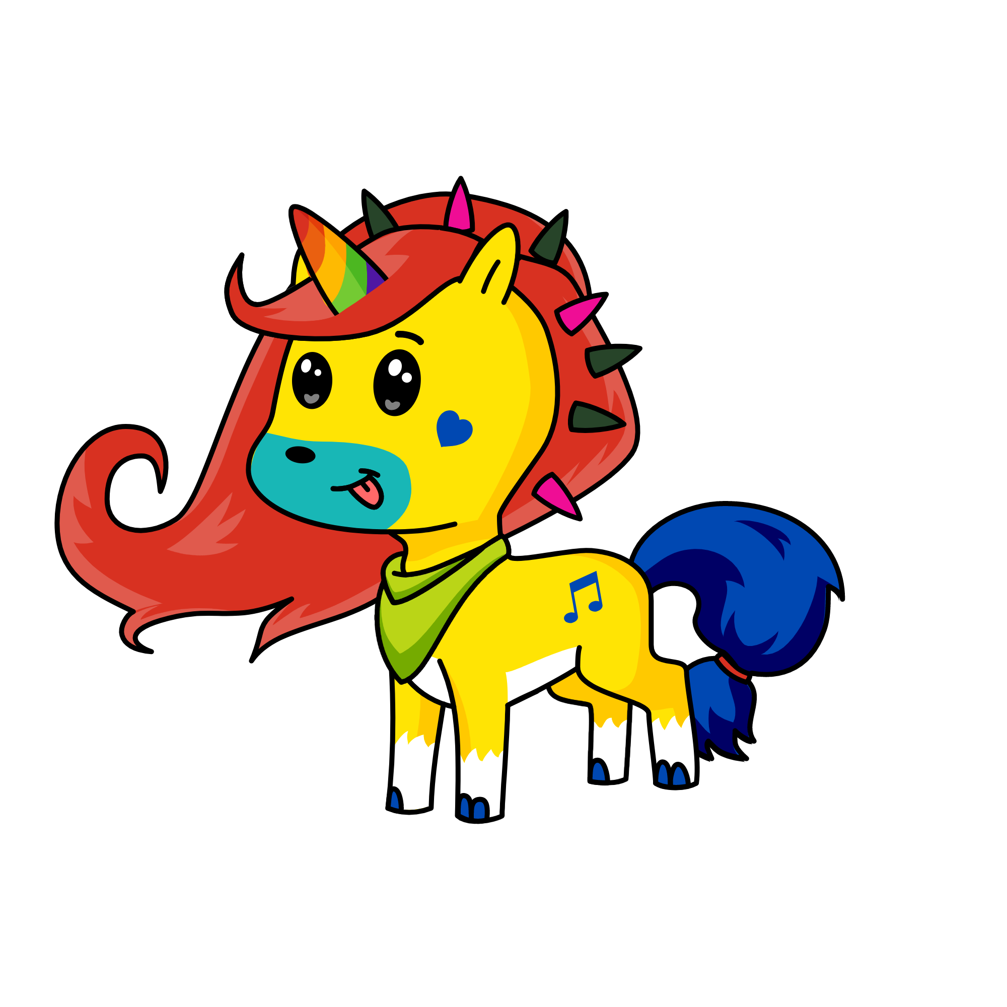 rainbow colors, the unicorn