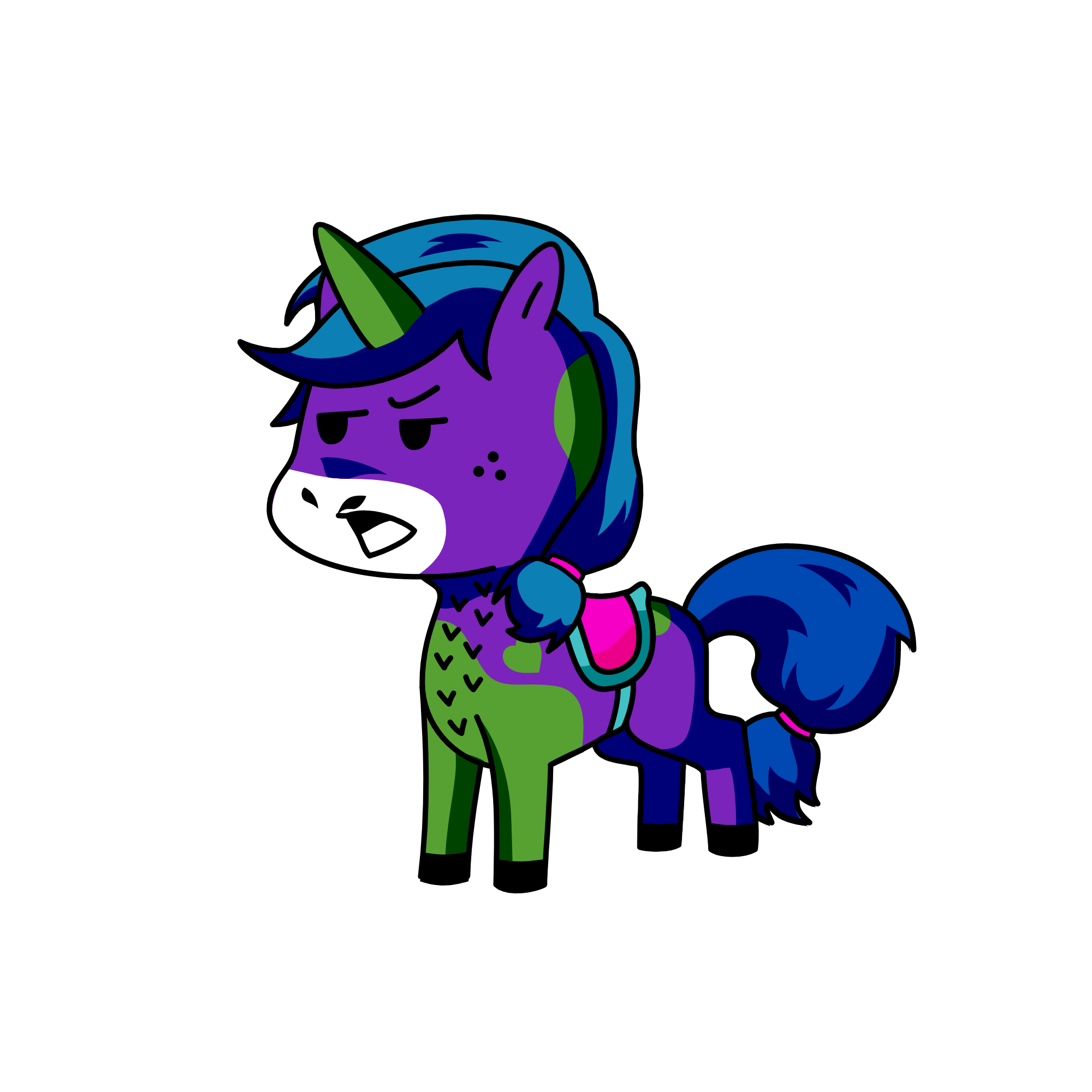 Blue night, the unicorn