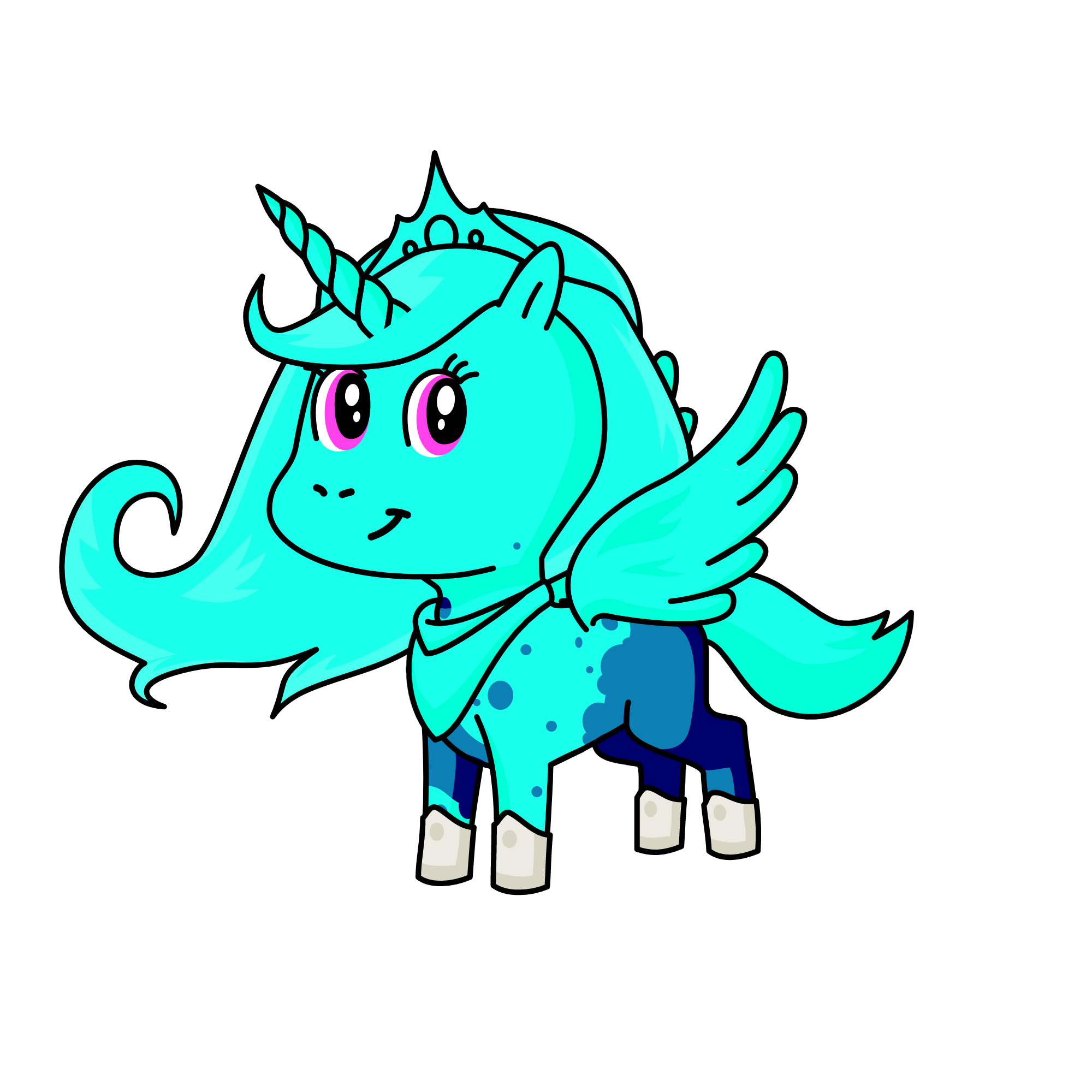 Princess blue, the unicorn