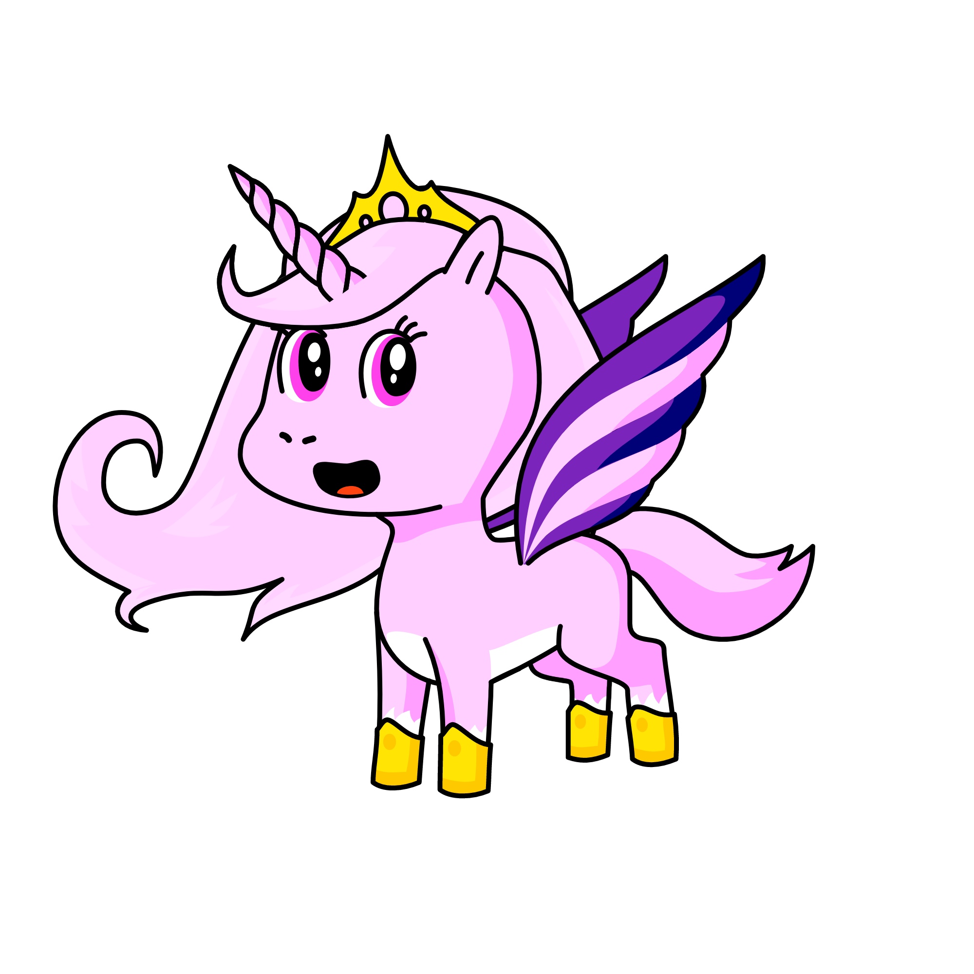 princess with golden princess boots tent also like unicorns!, the unicorn