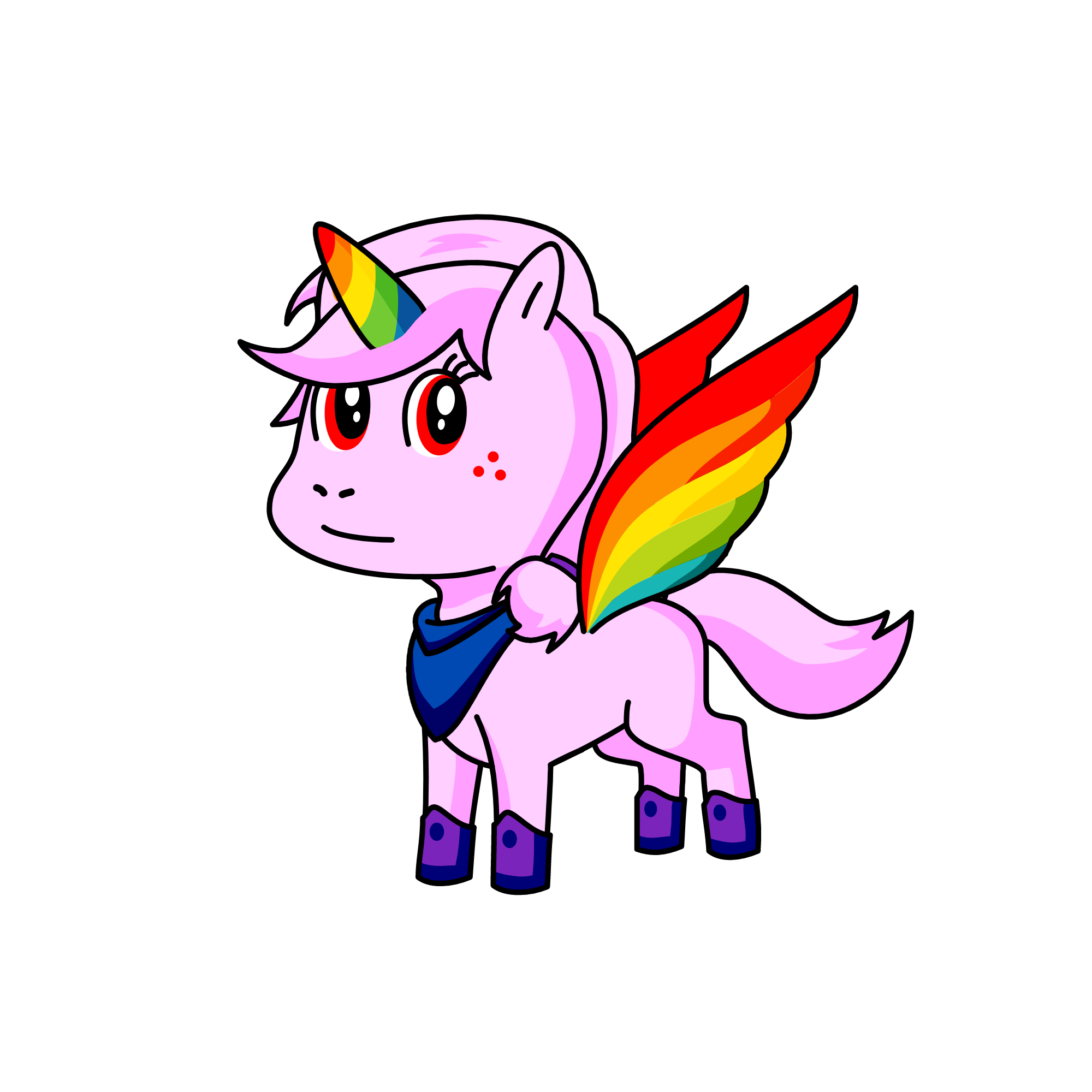 rainbow I like rainbow it's fun to know all color my favorite color is in the rainbow it is yellow , the unicorn