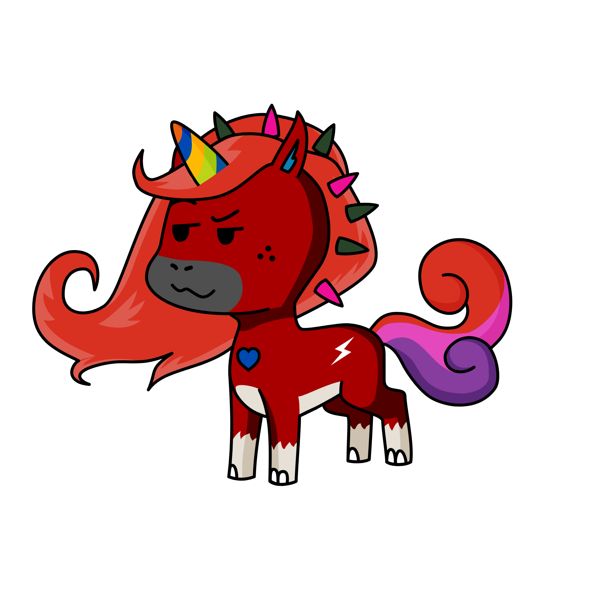 red o , the unicorn