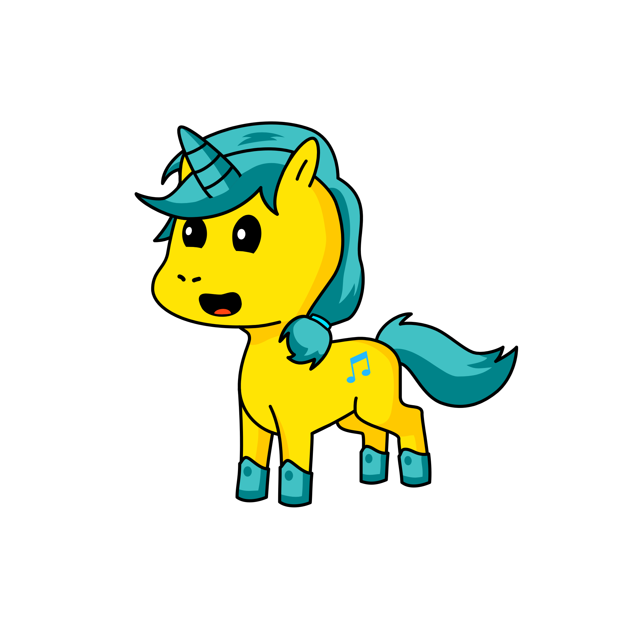 Golden uni, the unicorn
