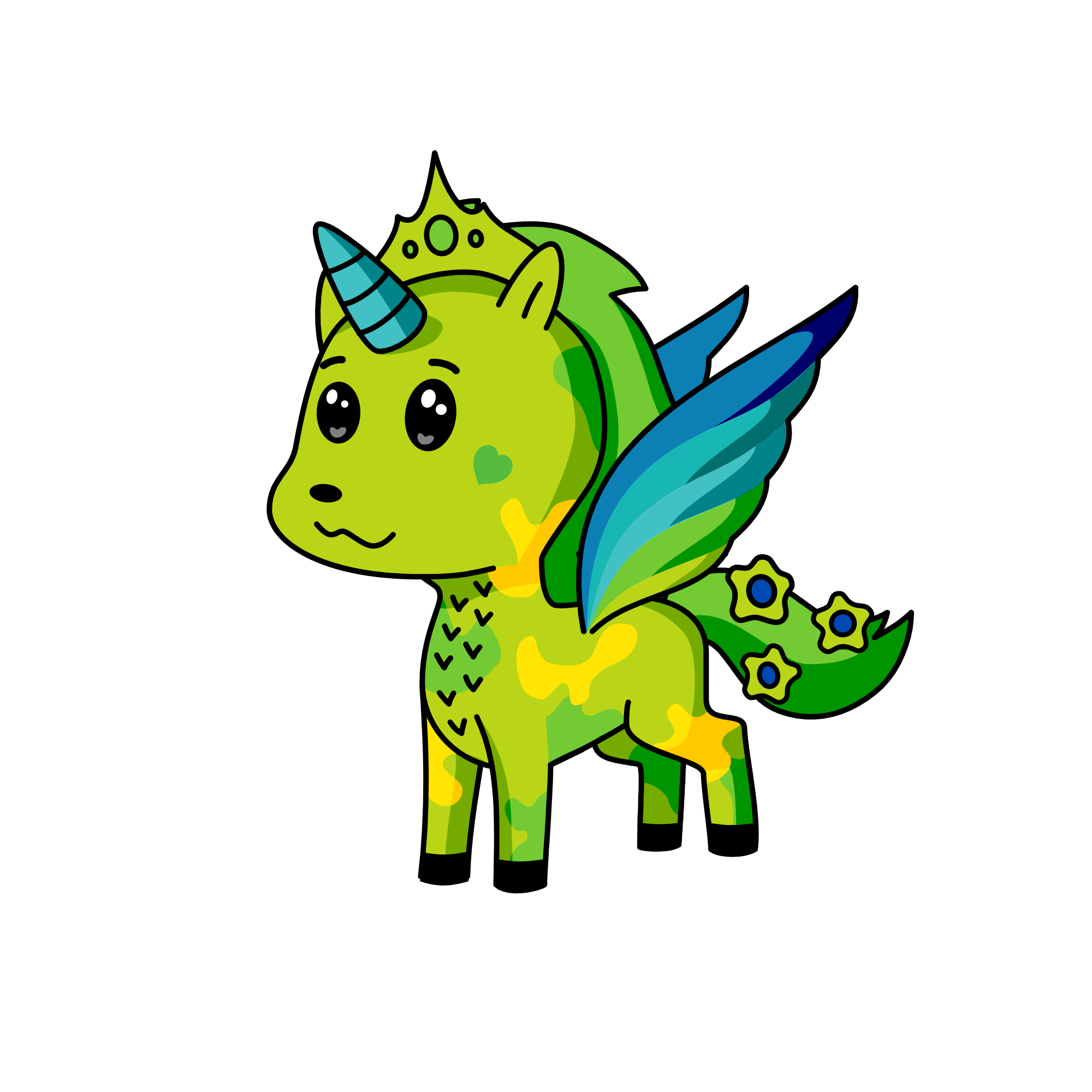Greeny, the unicorn