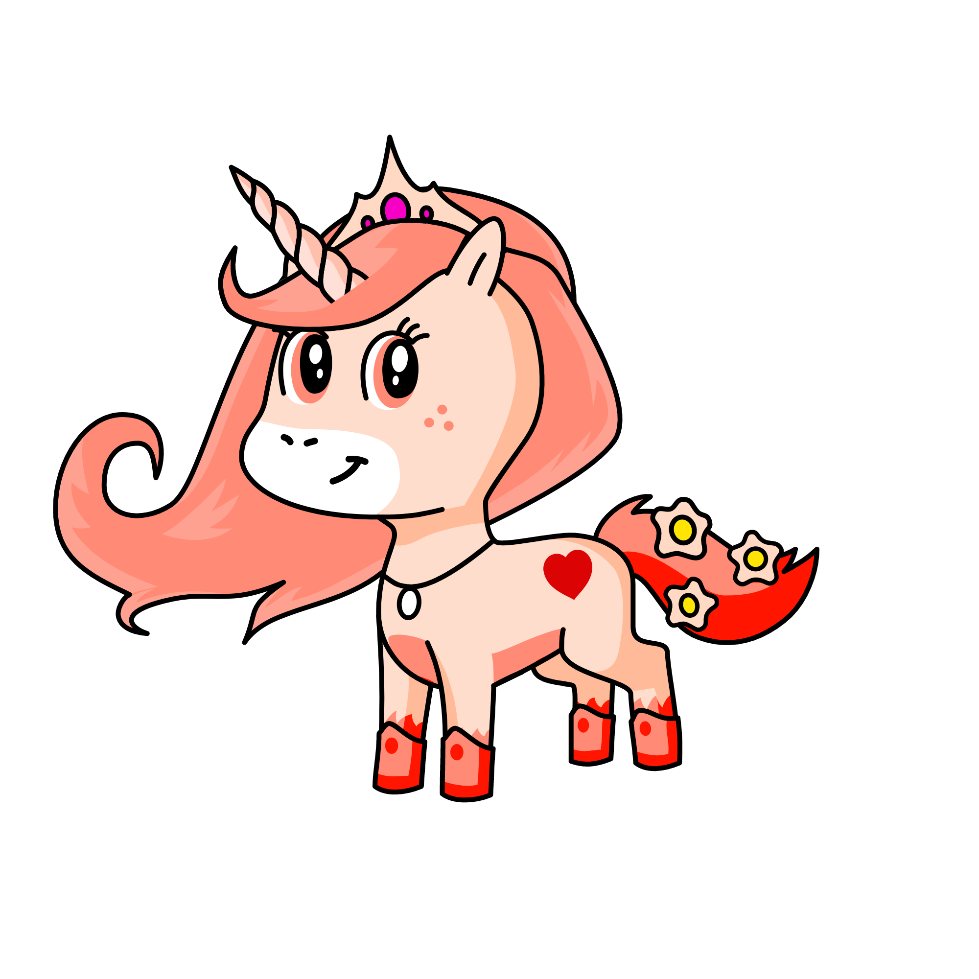 Quen of pink, the unicorn