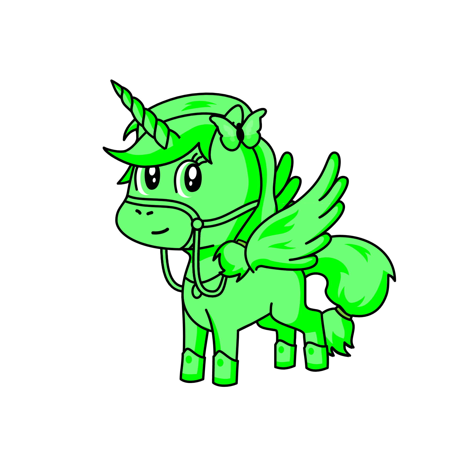 green, the unicorn