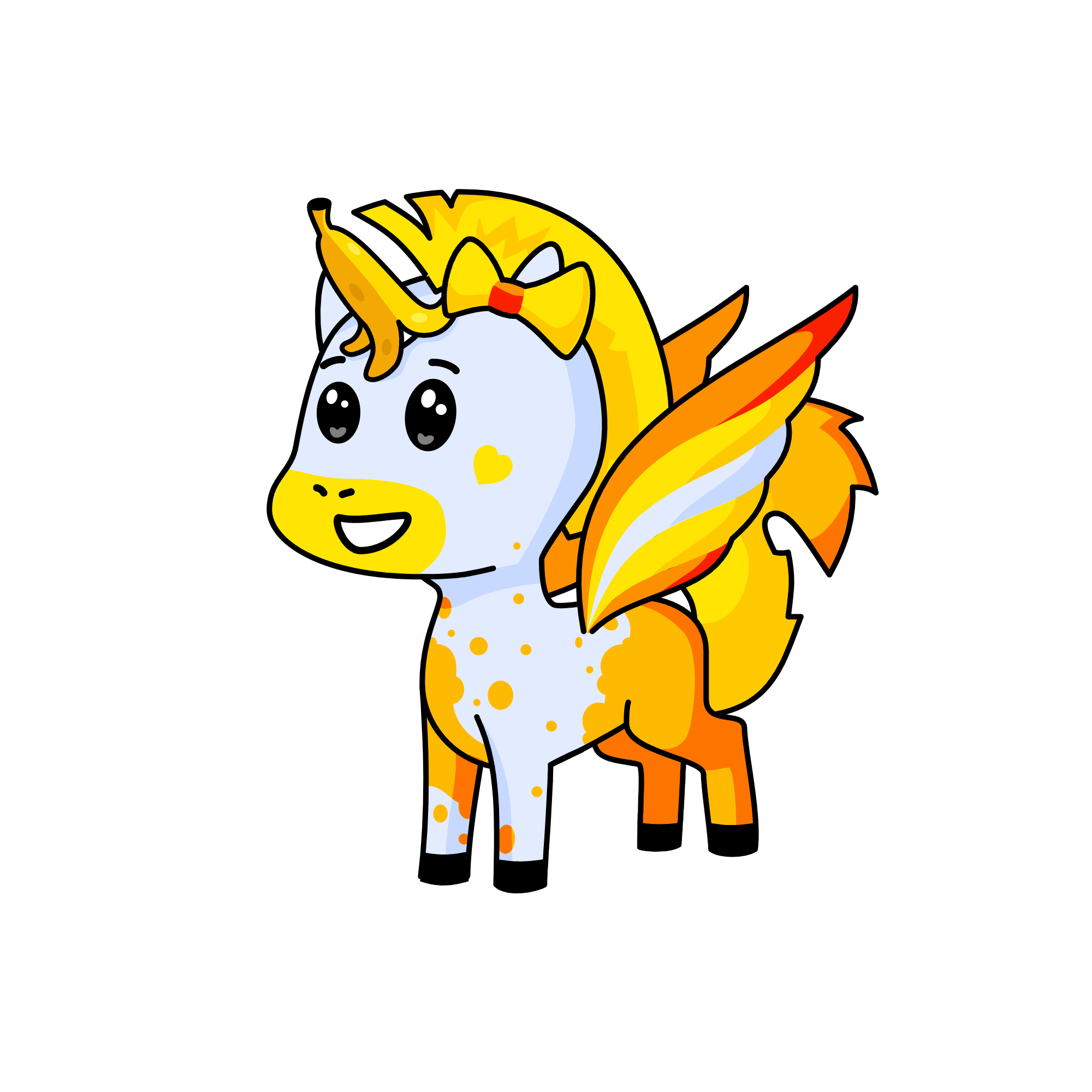 Yellow, the unicorn