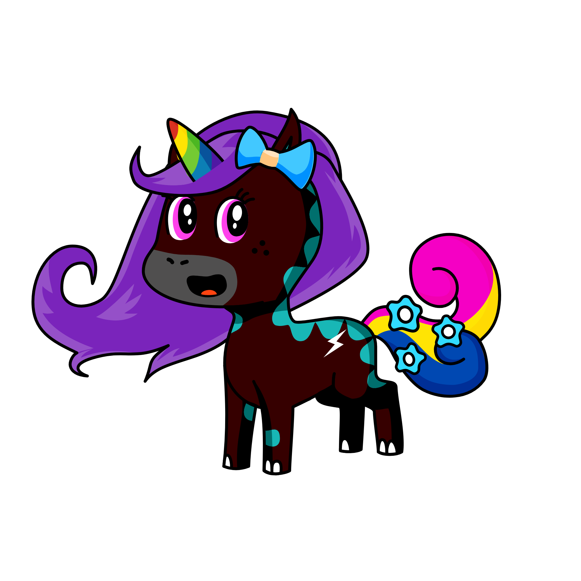 black, the unicorn