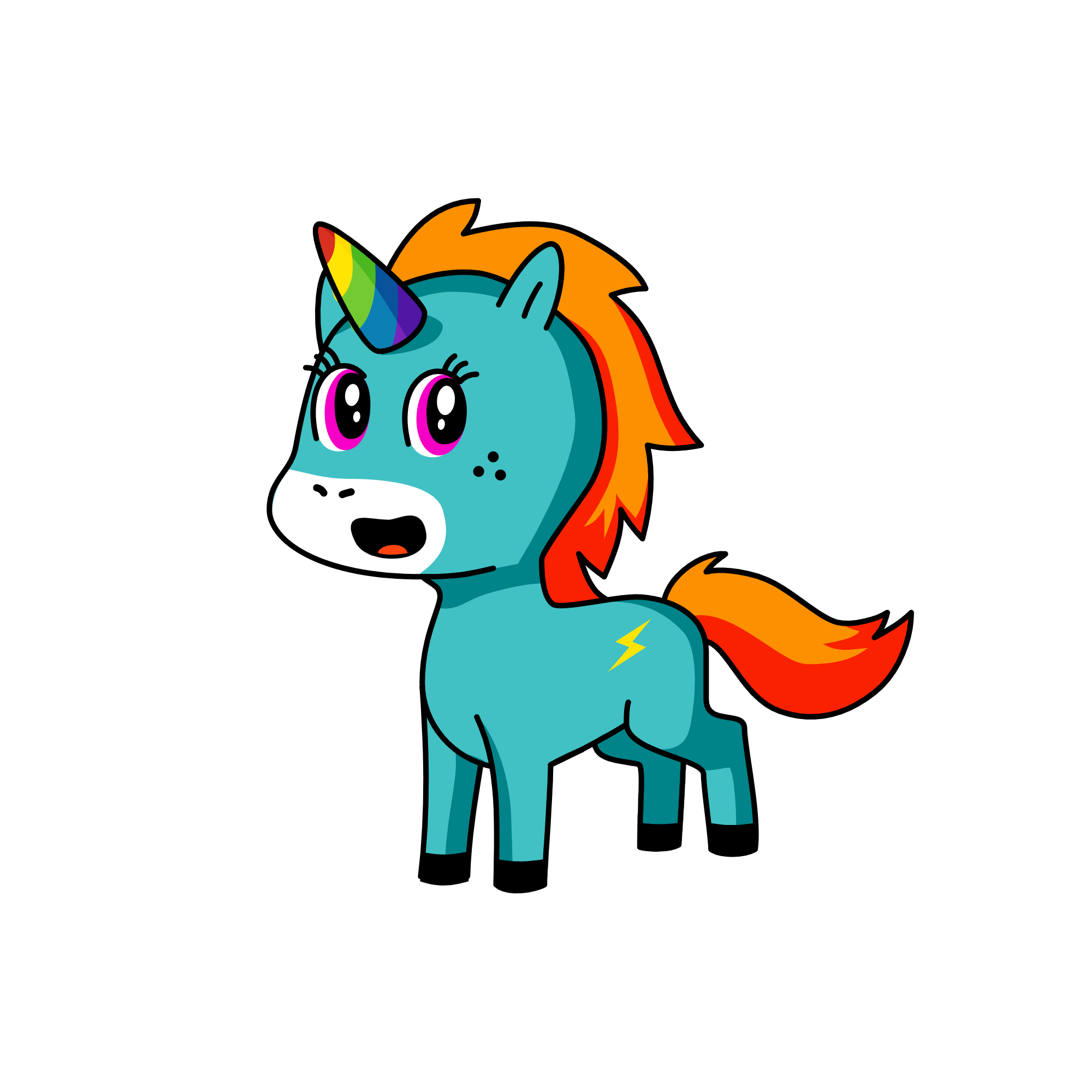 Wing-less Rainbow Dash, the unicorn