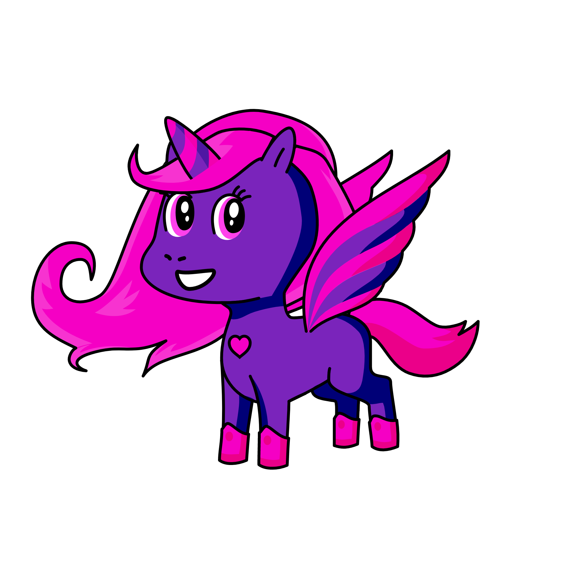 Pink and purple unicorn , the unicorn