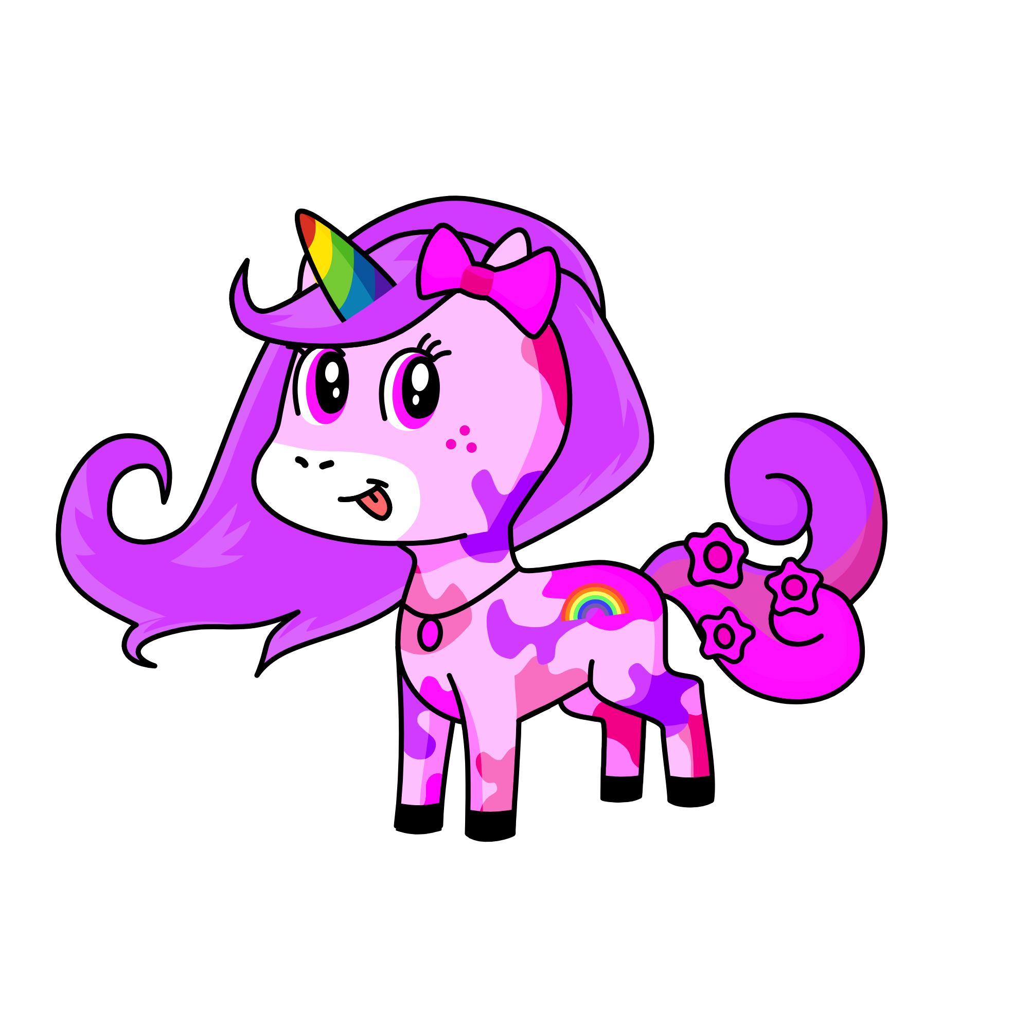 Rainbow heart, the unicorn