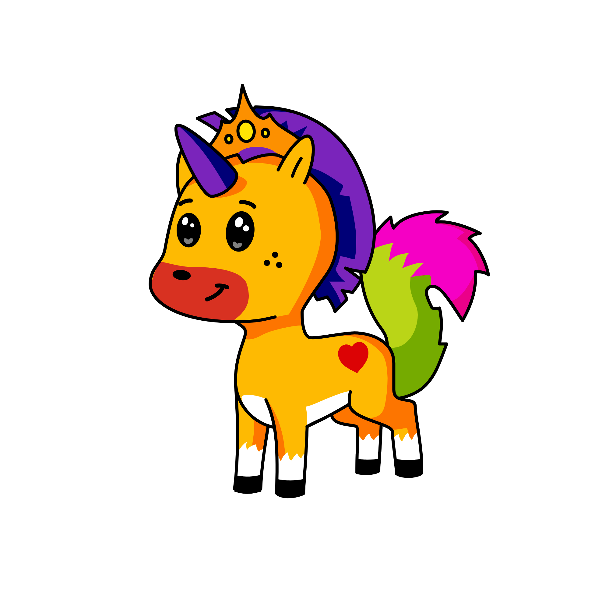 orange princese, the unicorn