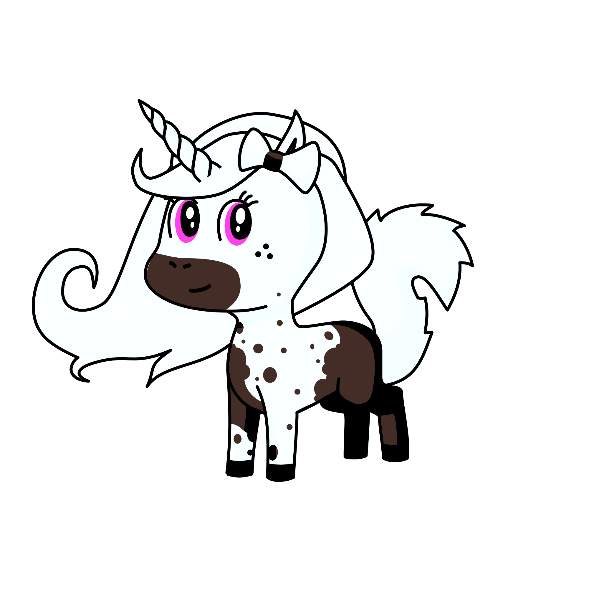 Brown-white, the unicorn